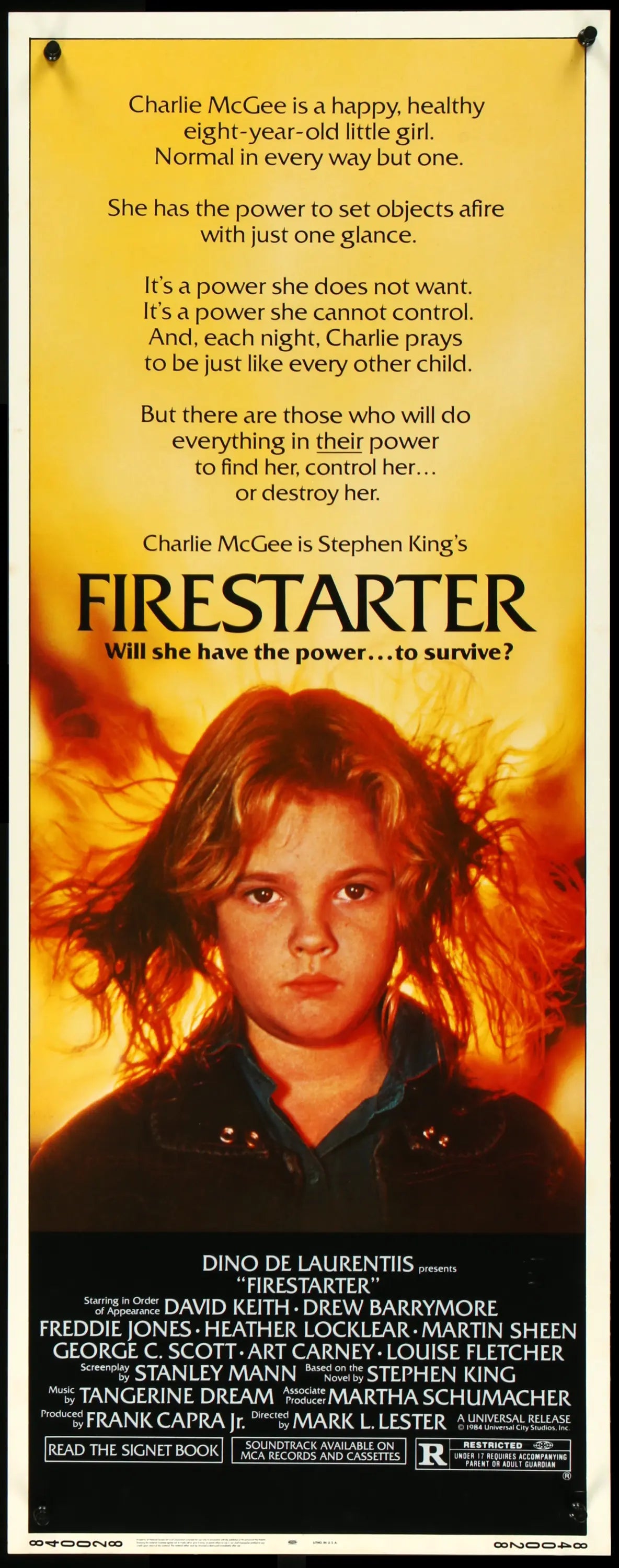 Firestarter (1984) original movie poster for sale at Originalfilmart