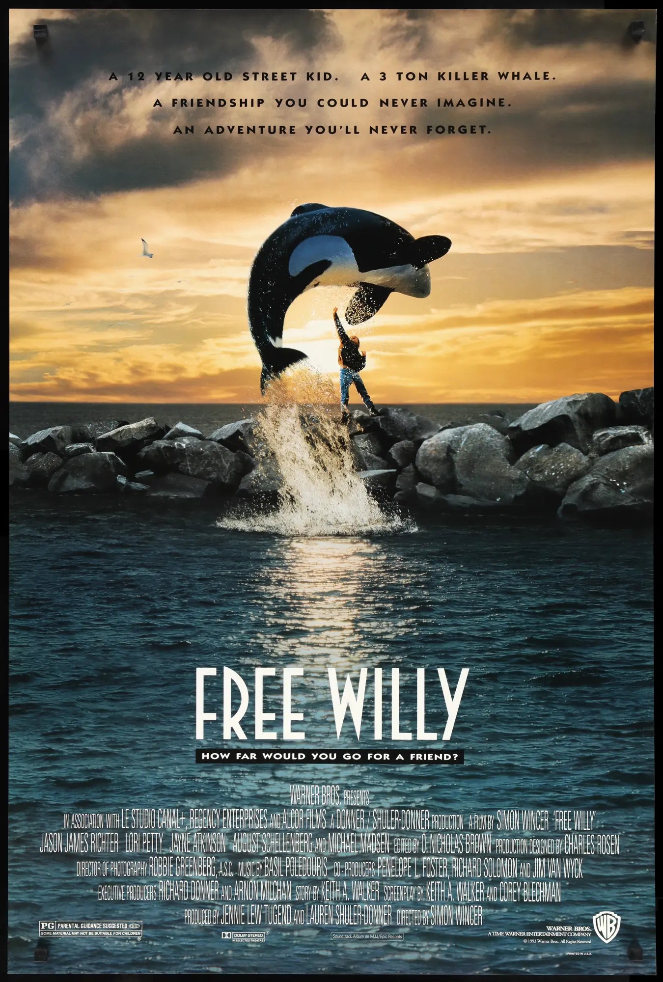 Free Willy (1993) original movie poster for sale at Originalfilmart