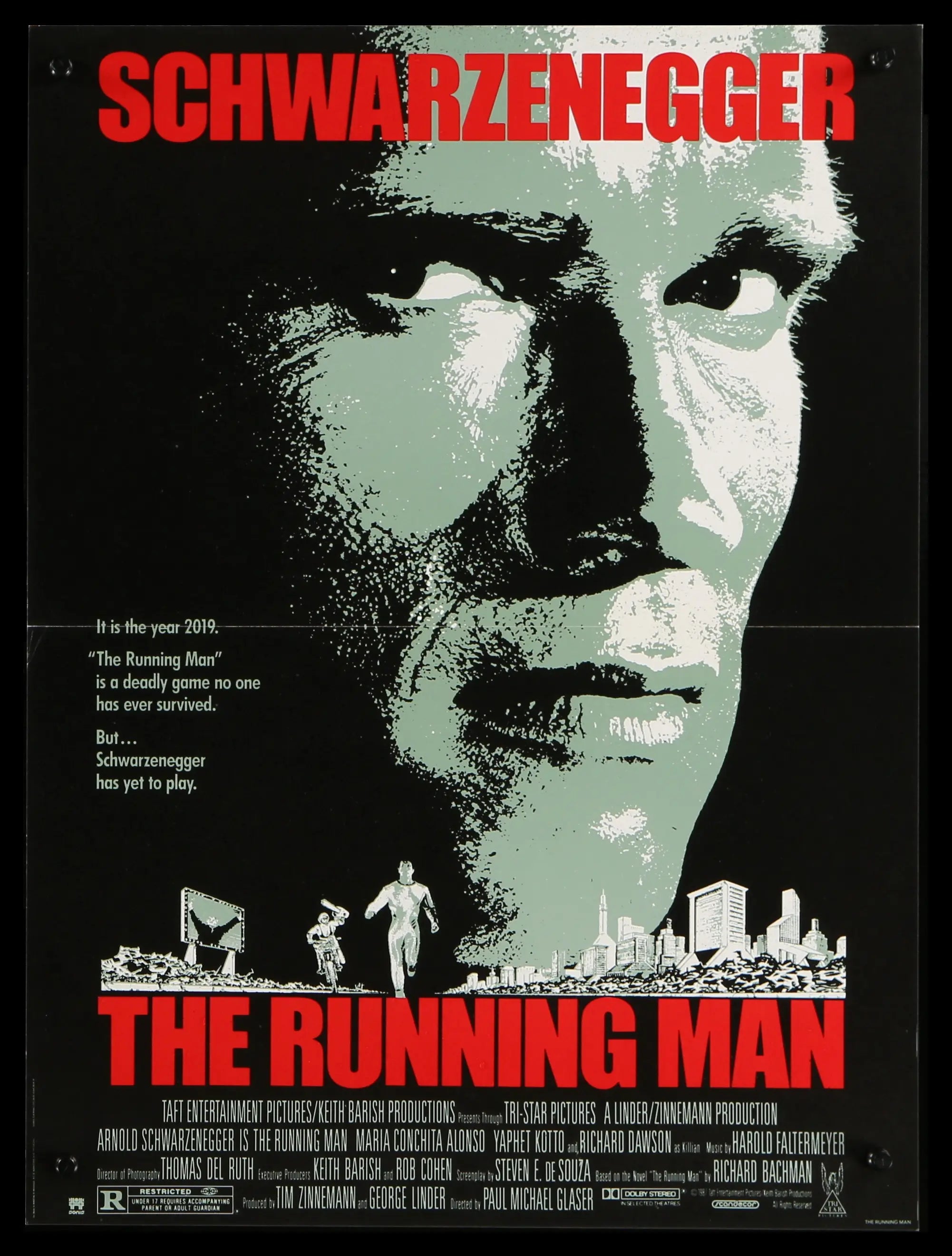 Running Man (1987) original movie poster for sale at Originalfilmart