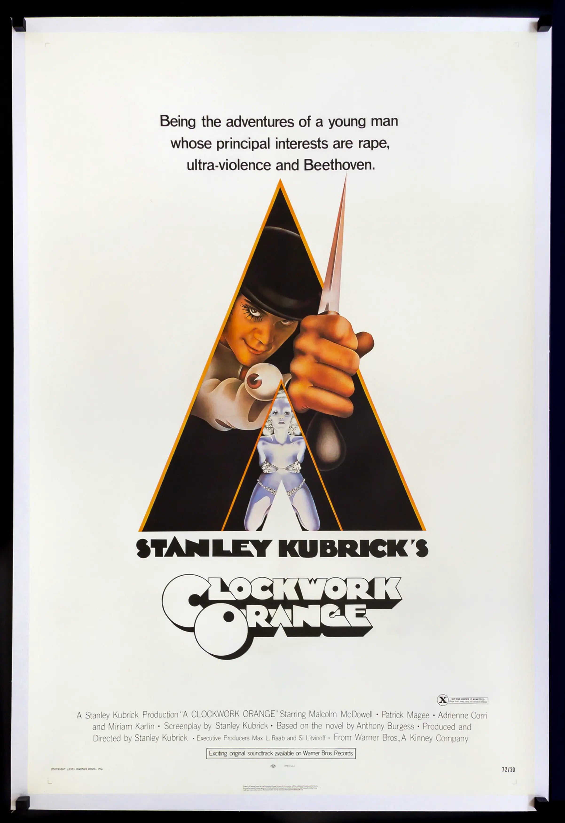 Clockwork Orange (1972) original movie poster for sale at Originalfilmart