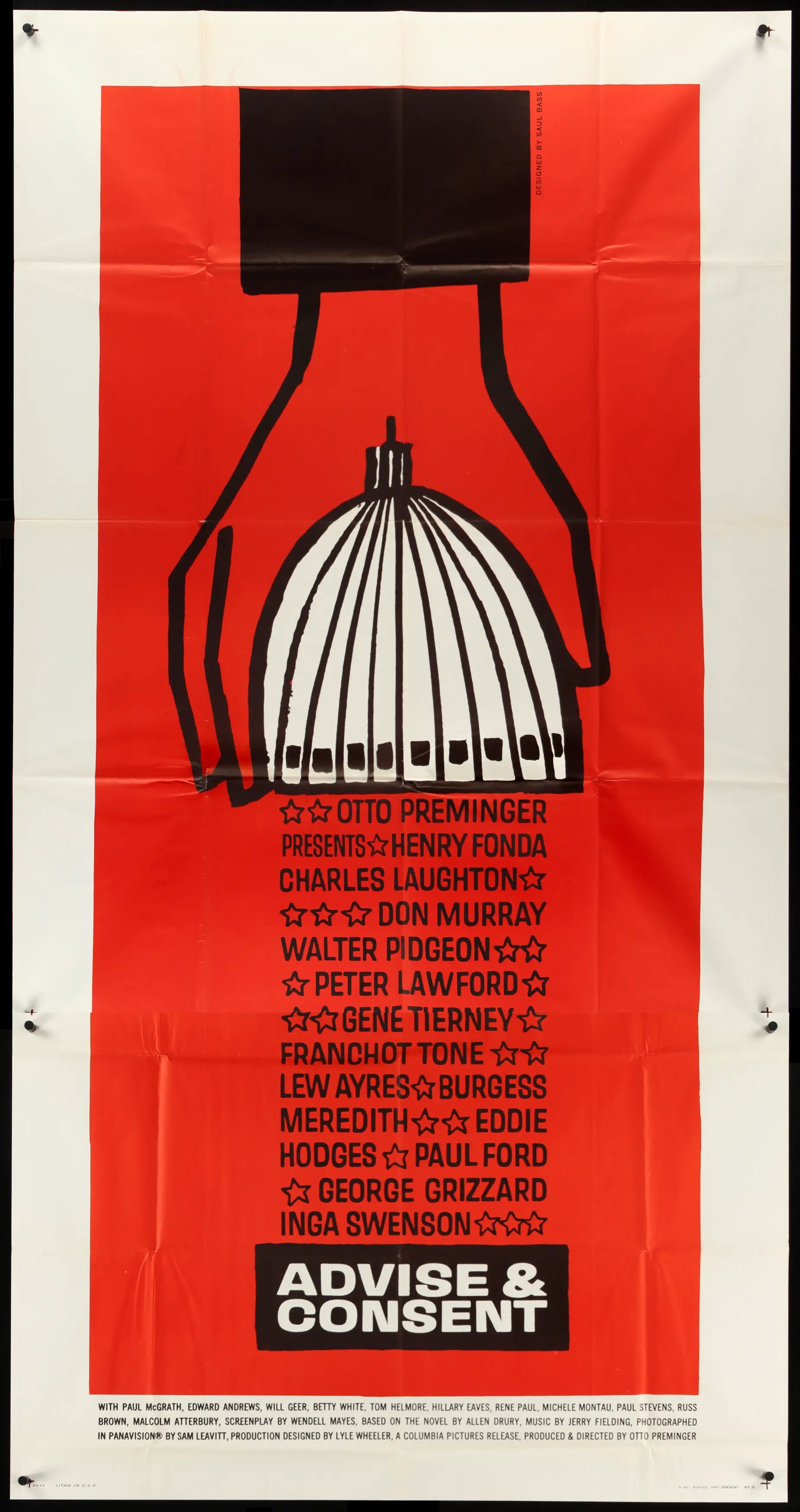 Advise and Consent (1962) original movie poster for sale at Originalfilmart
