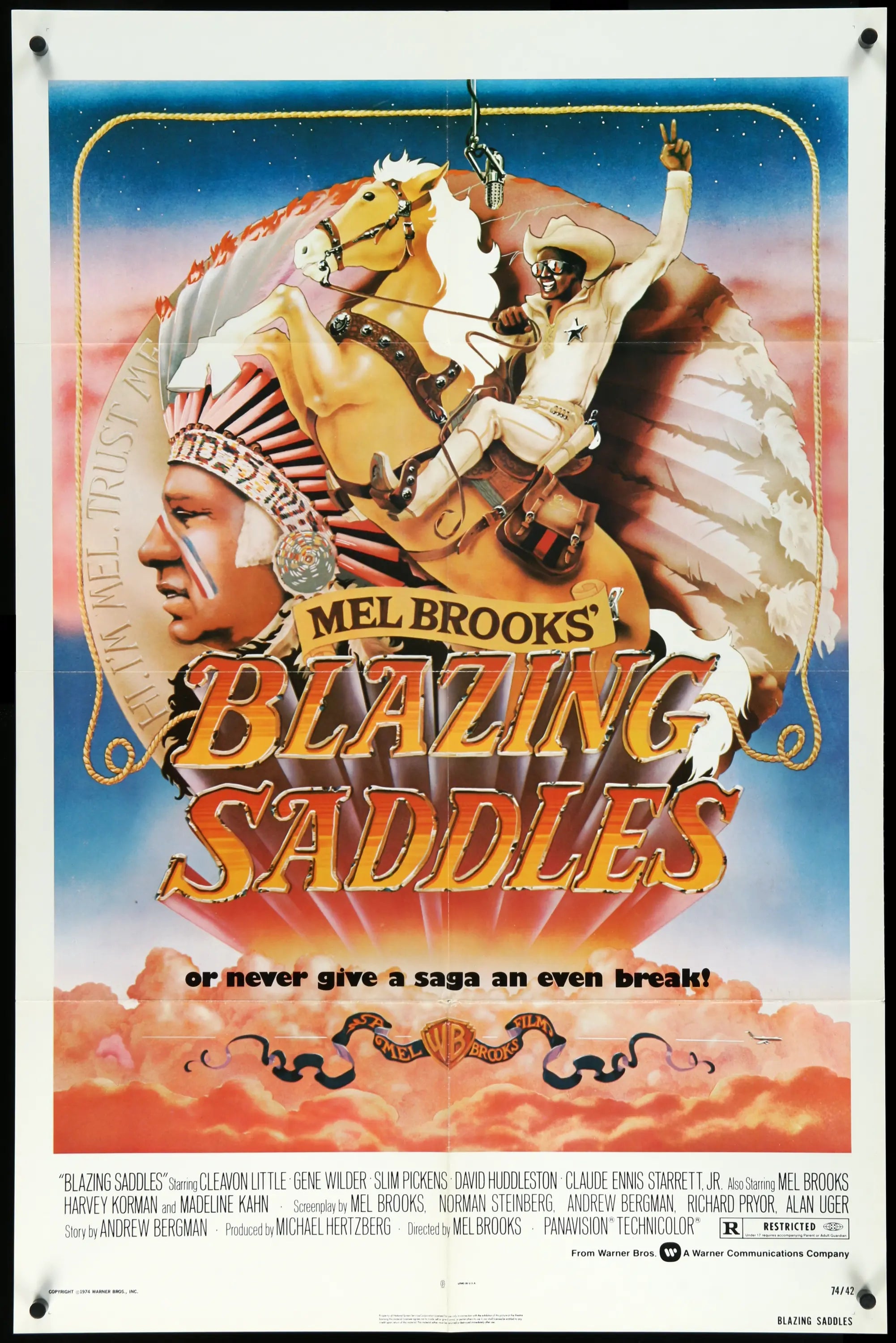 Blazing Saddles (1974) original movie poster for sale at Originalfilmart