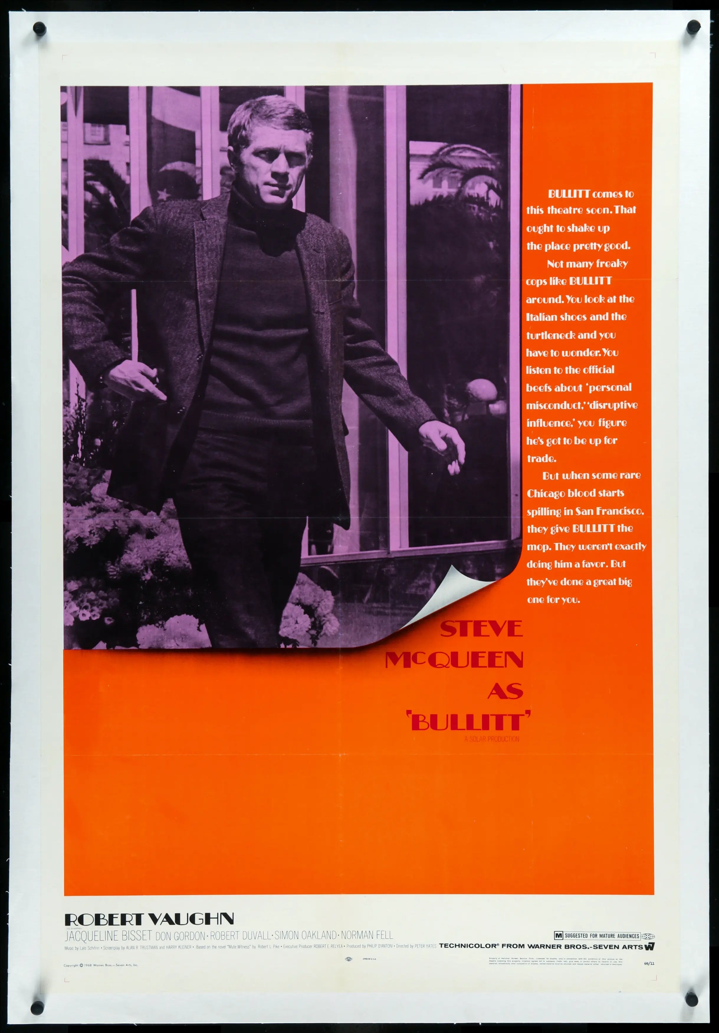 Bullitt (1968) original movie poster for sale at Originalfilmart