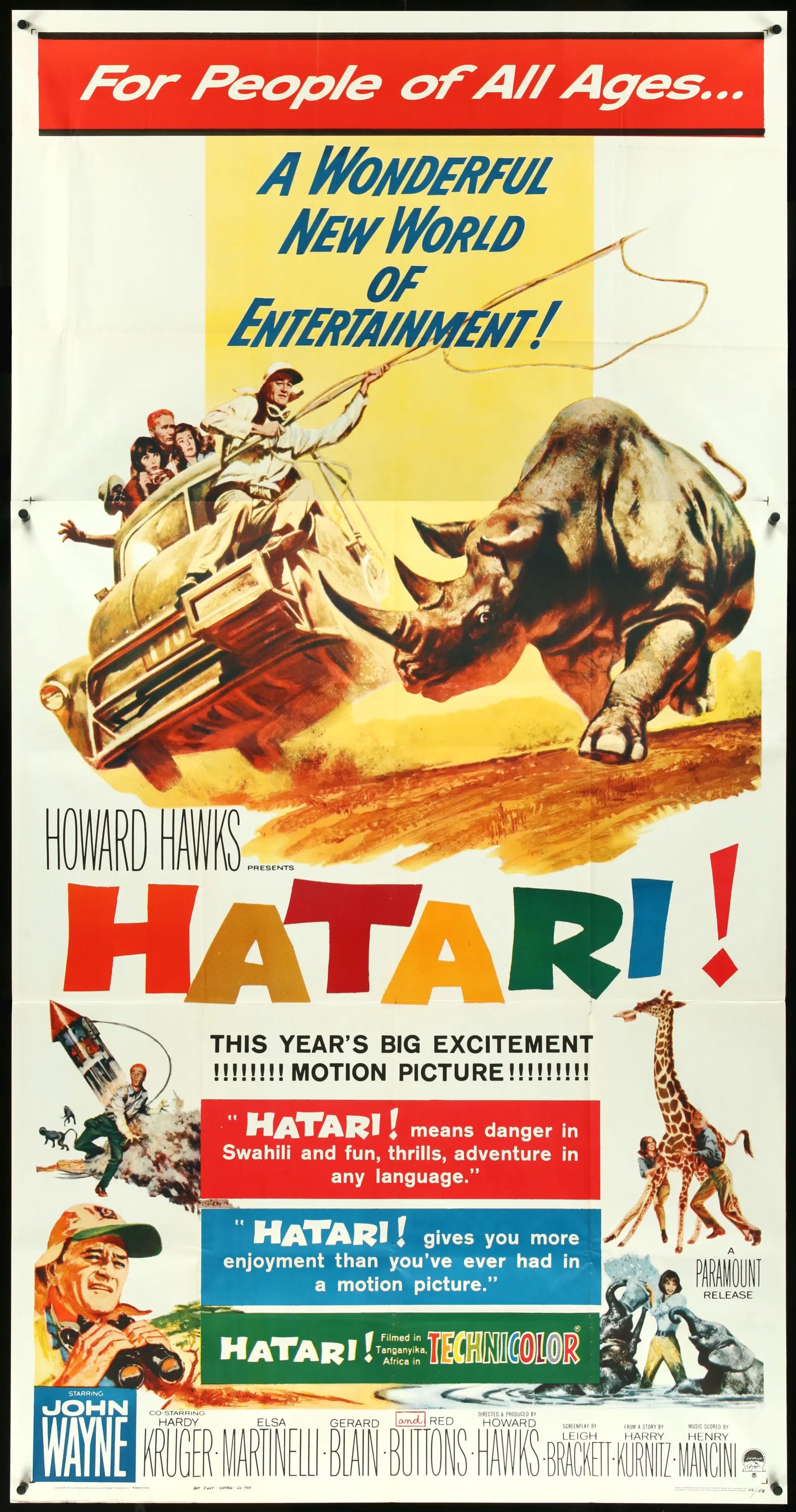 Hatari! (1962) original movie poster for sale at Originalfilmart