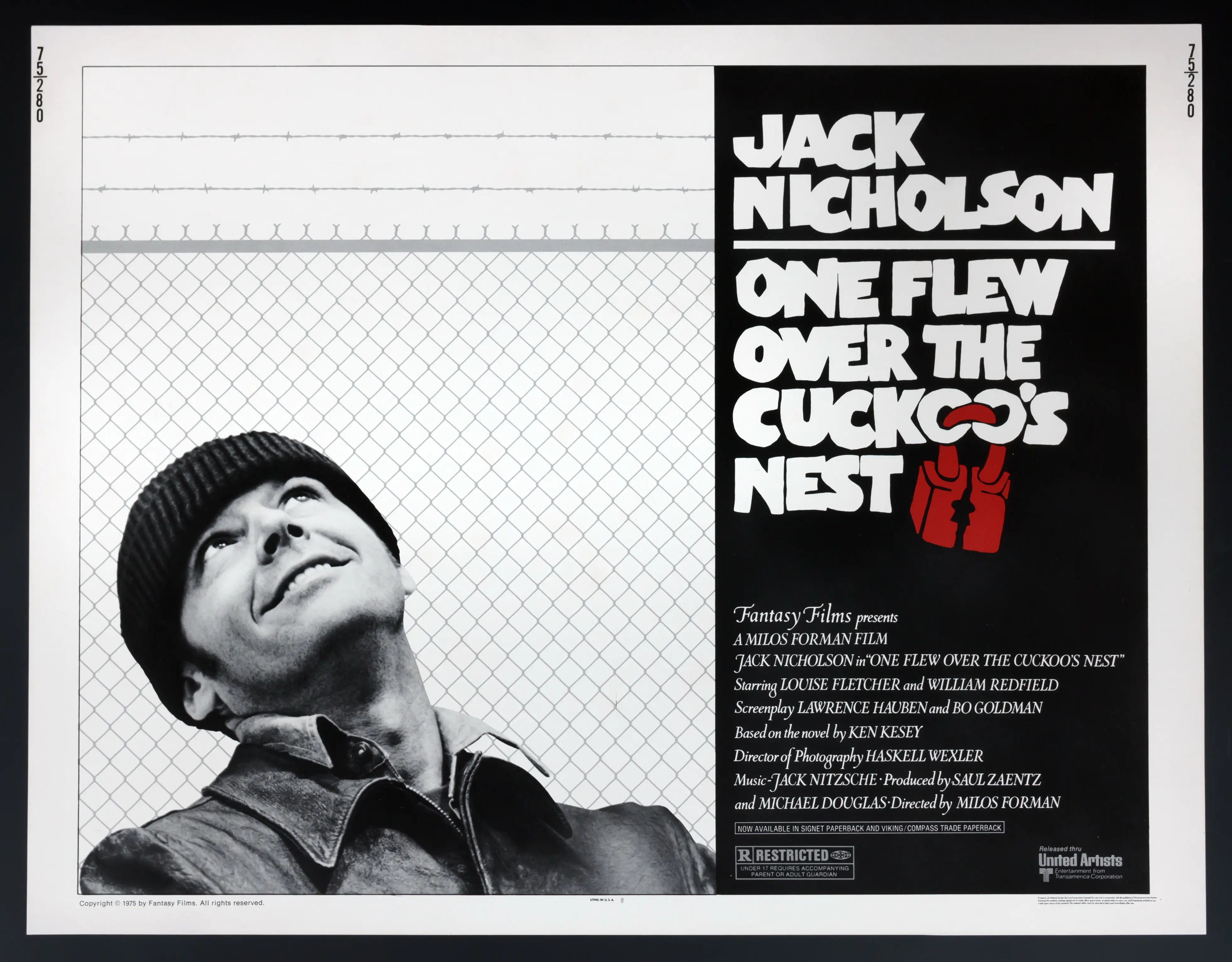 One Flew Over the Cuckoo's Nest (1975) original movie poster for sale at Originalfilmart