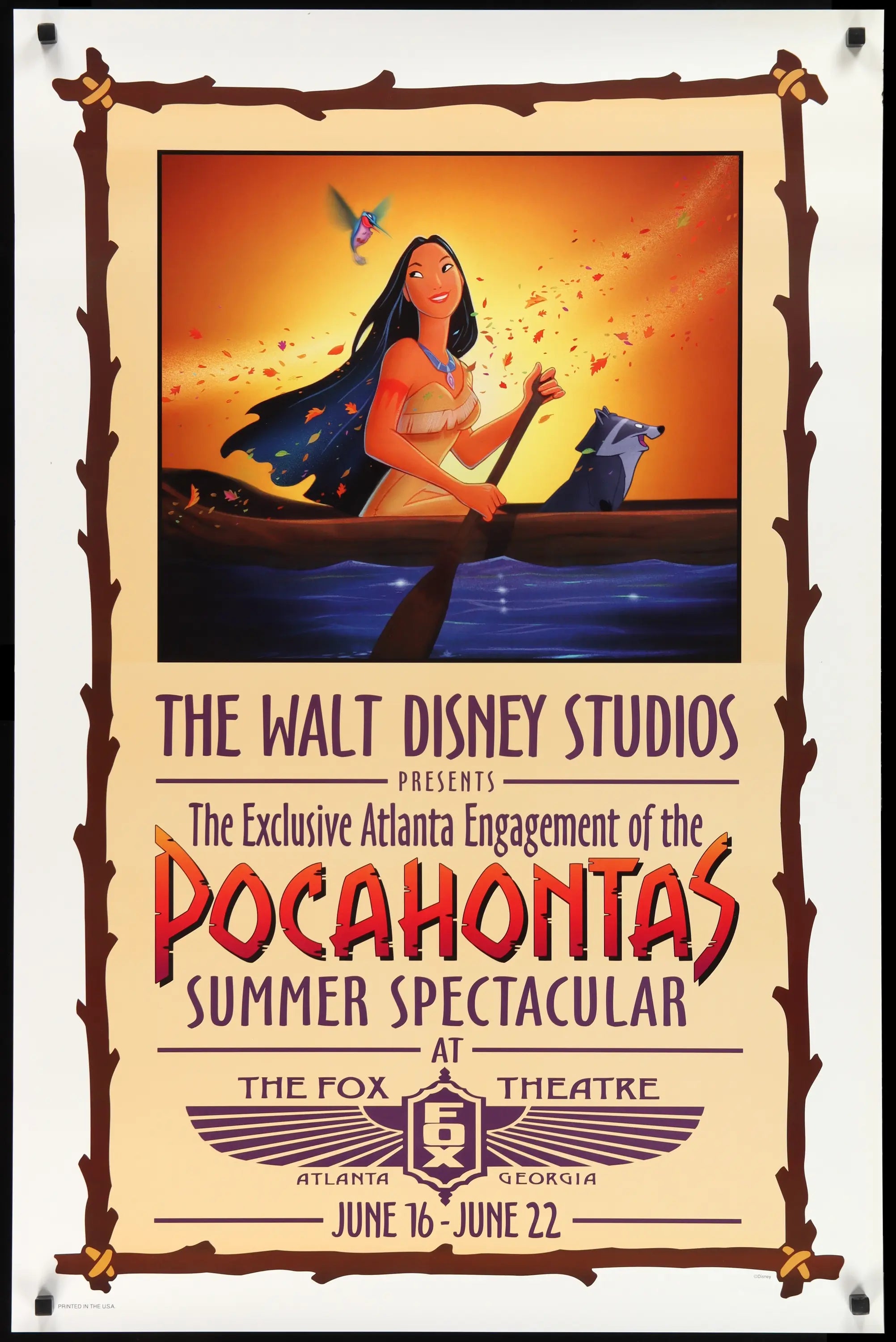 Pocahontas (1995) original movie poster for sale at Originalfilmart
