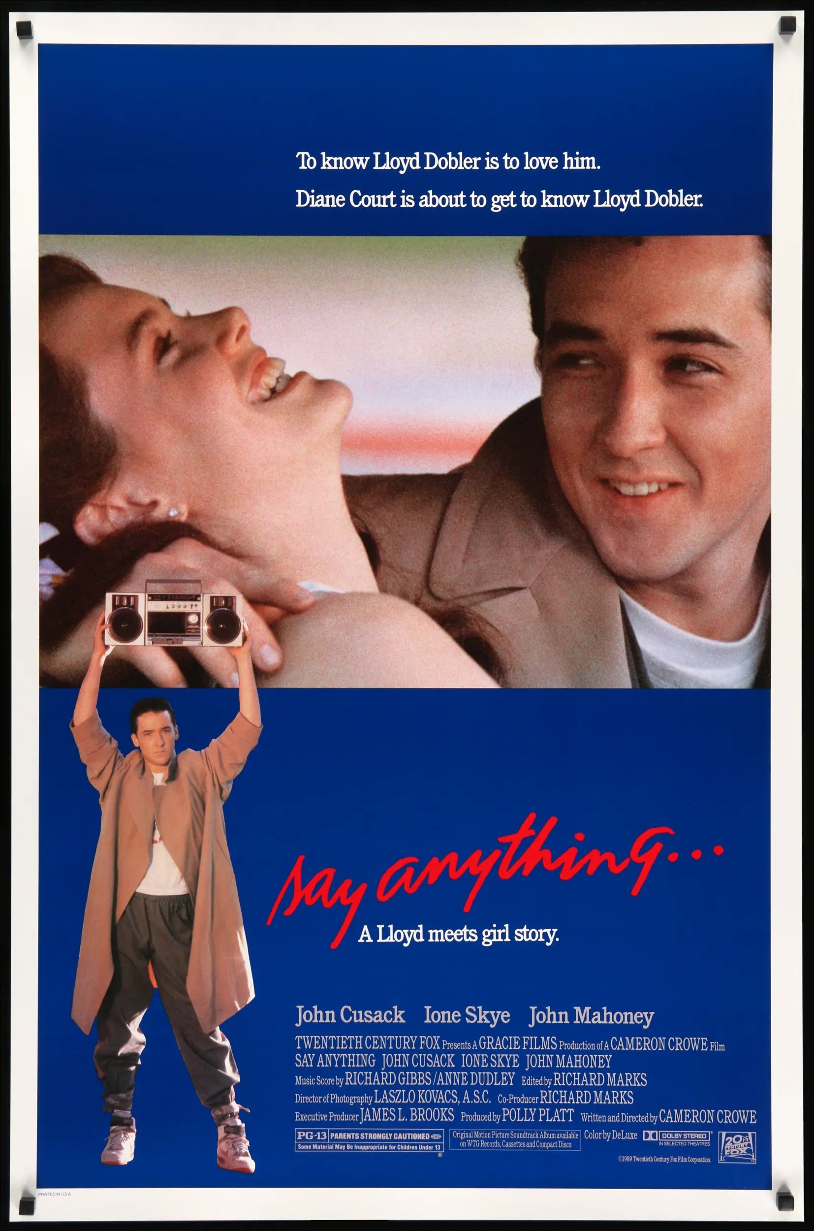 Say Anything (1989) original movie poster for sale at Originalfilmart