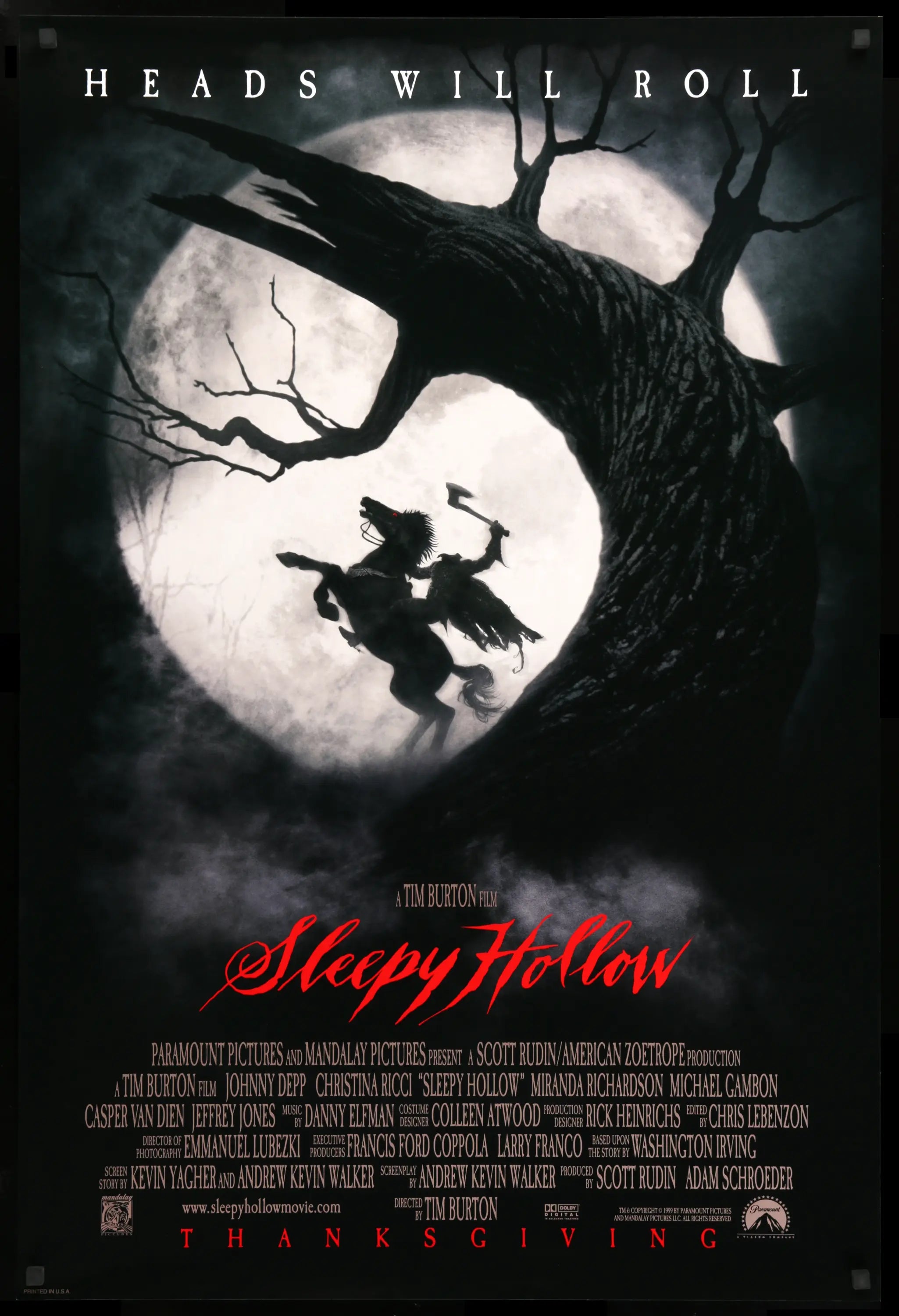 Sleepy Hollow (1999) original movie poster for sale at Originalfilmart