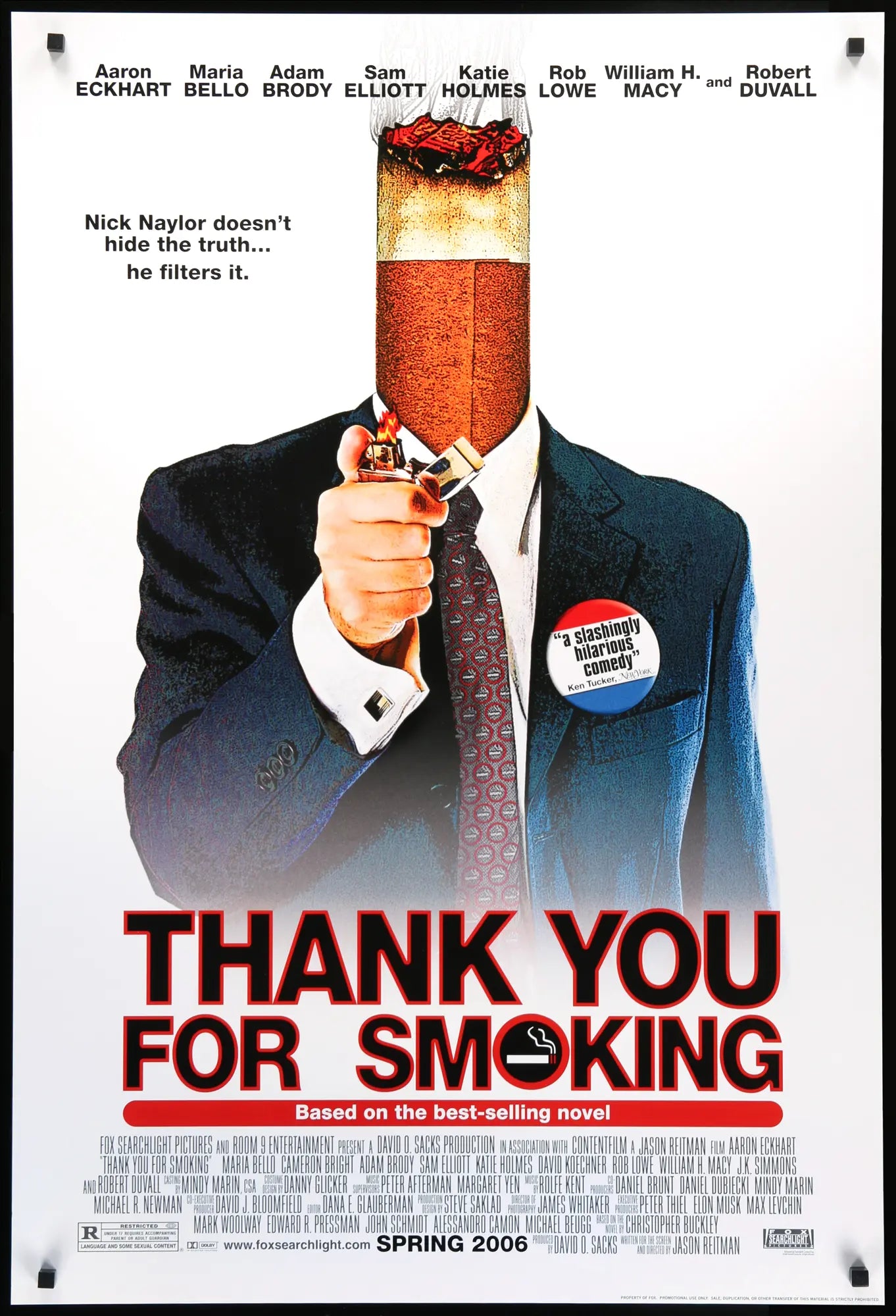 Thank You for Smoking (2006) original movie poster for sale at Originalfilmart