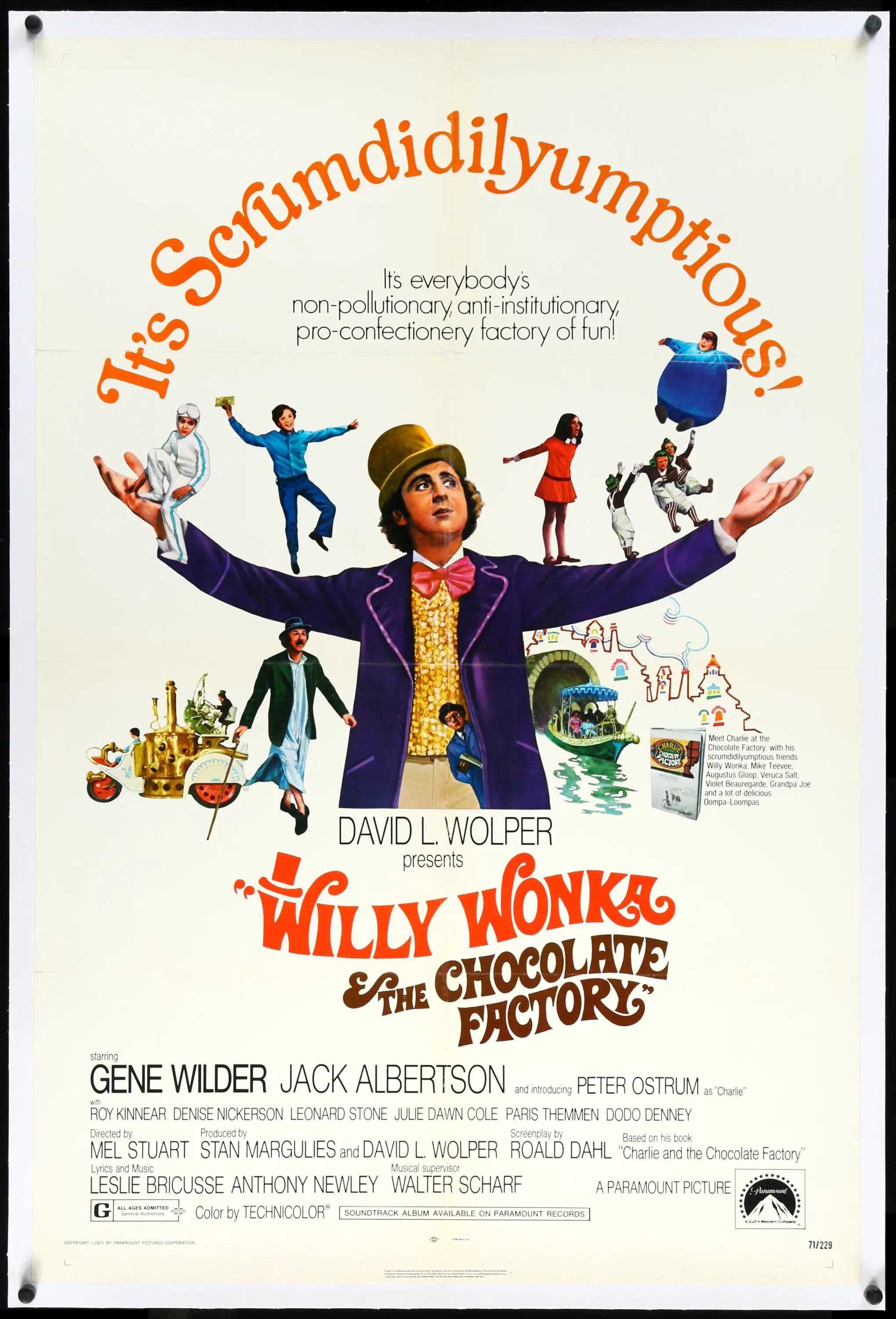 Willy Wonka and the Chocolate Factory (1971) original movie poster for sale at Originalfilmart