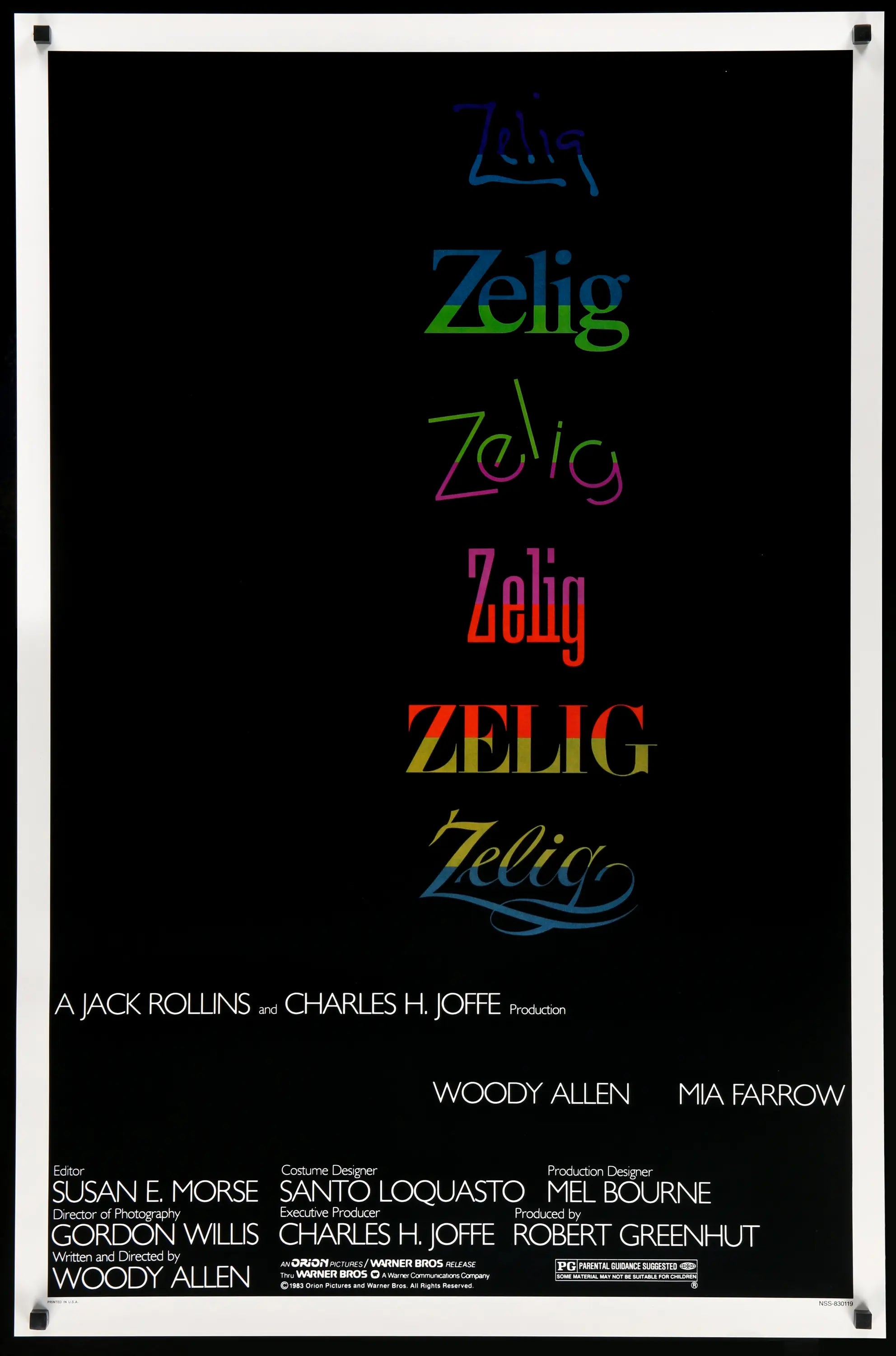 Zelig (1983) original movie poster for sale at Originalfilmart