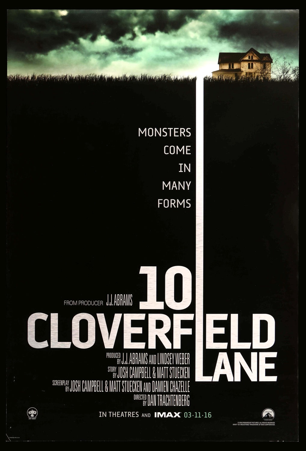 10 Cloverfield Lane (2016) original movie poster for sale at Originalfilmart