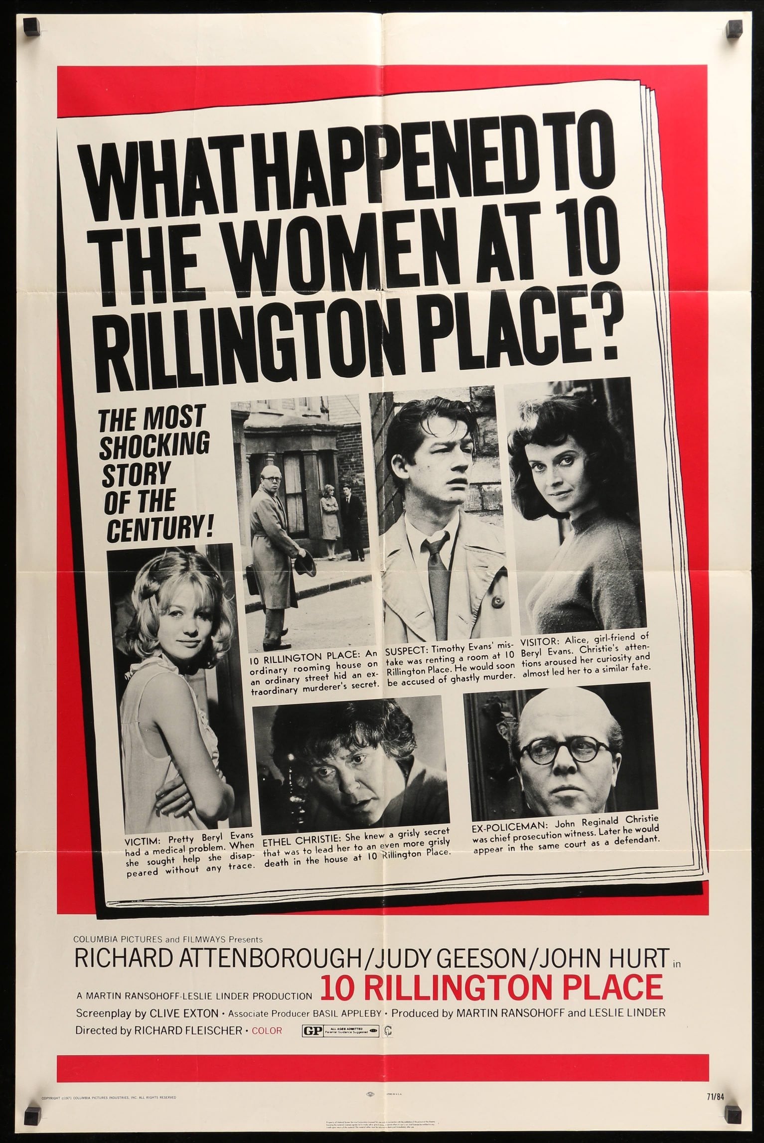 10 Rillington Place (1971) original movie poster for sale at Originalfilmart