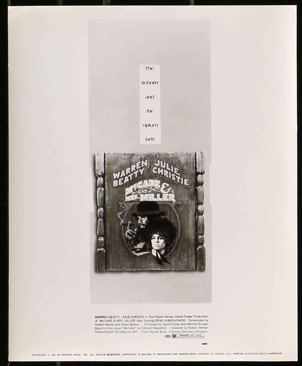 McCabe & Mrs. Miller (1971) Movie Still Prints - Set of 4 original movie poster for sale at Originalfilmart