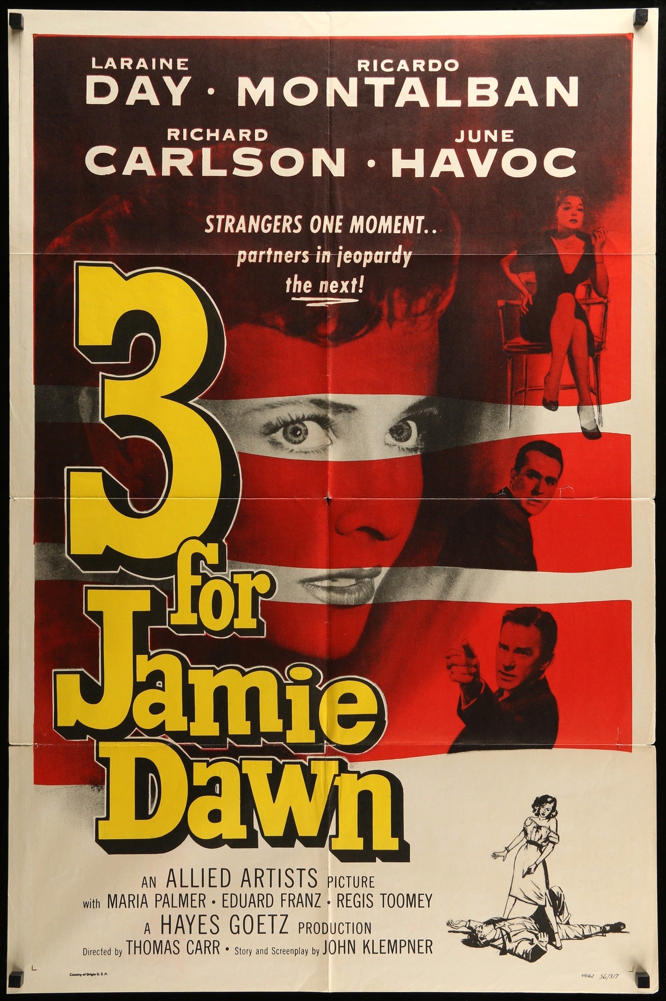 Three For Jamie Dawn (1956) original movie poster for sale at Originalfilmart