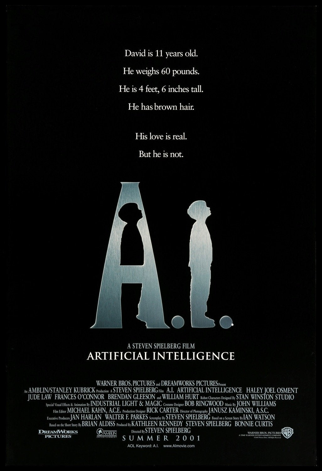 A.I. Artificial Intelligence (2001) original movie poster for sale at Originalfilmart