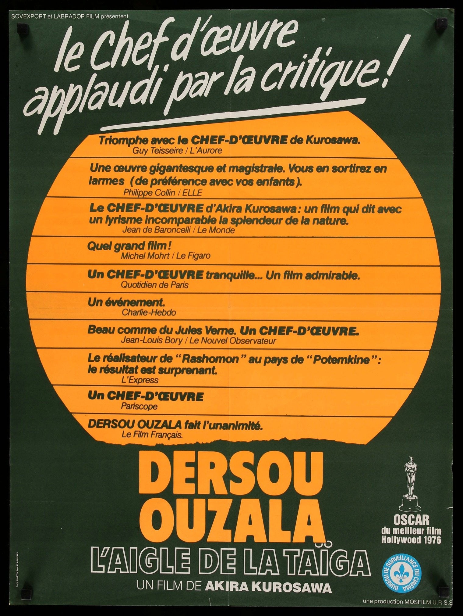 Dersu Uzala (1975) original movie poster for sale at Originalfilmart