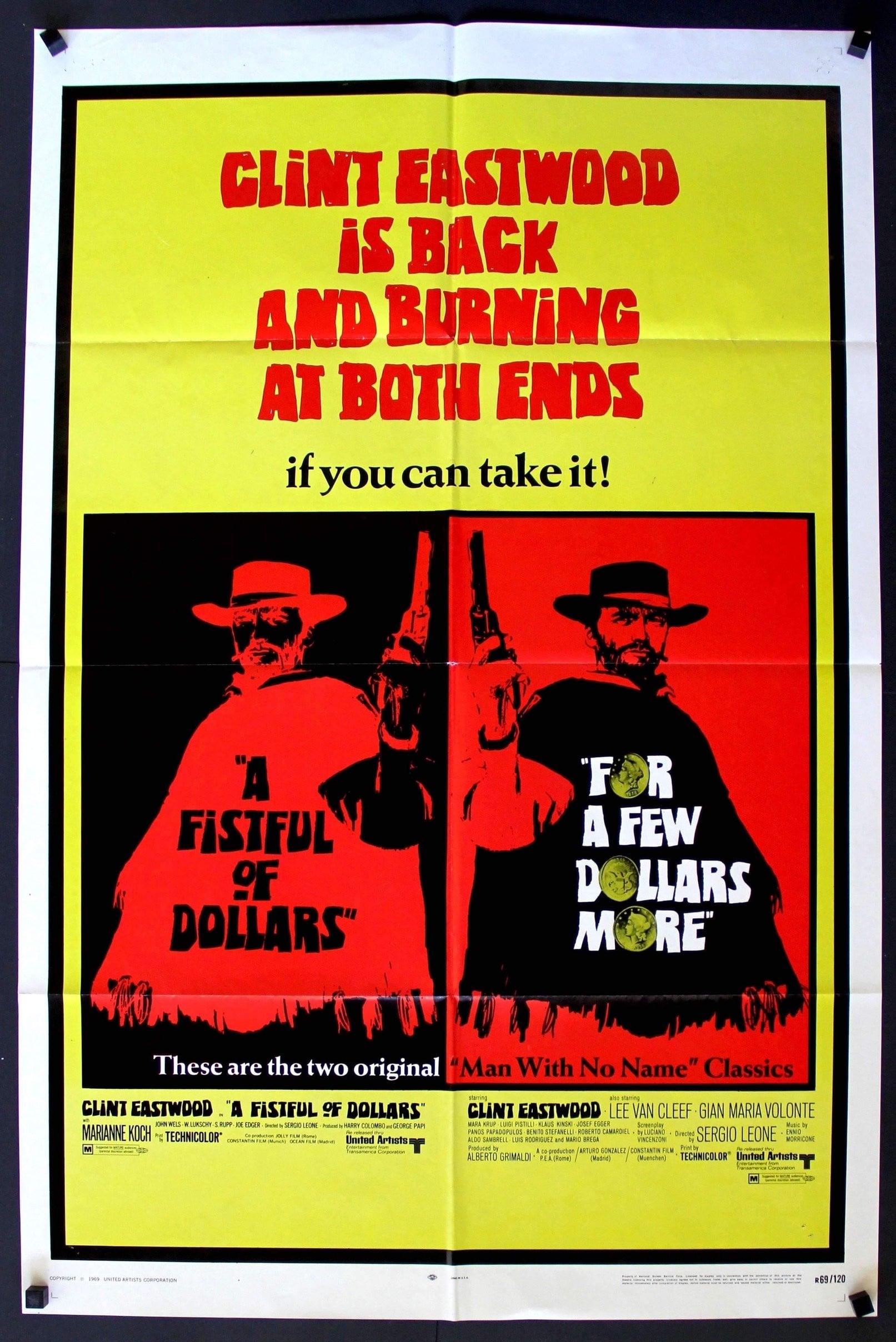 Fistful of Dollars (1964) / For a Few Dollars More (1965) original movie poster for sale at Originalfilmart