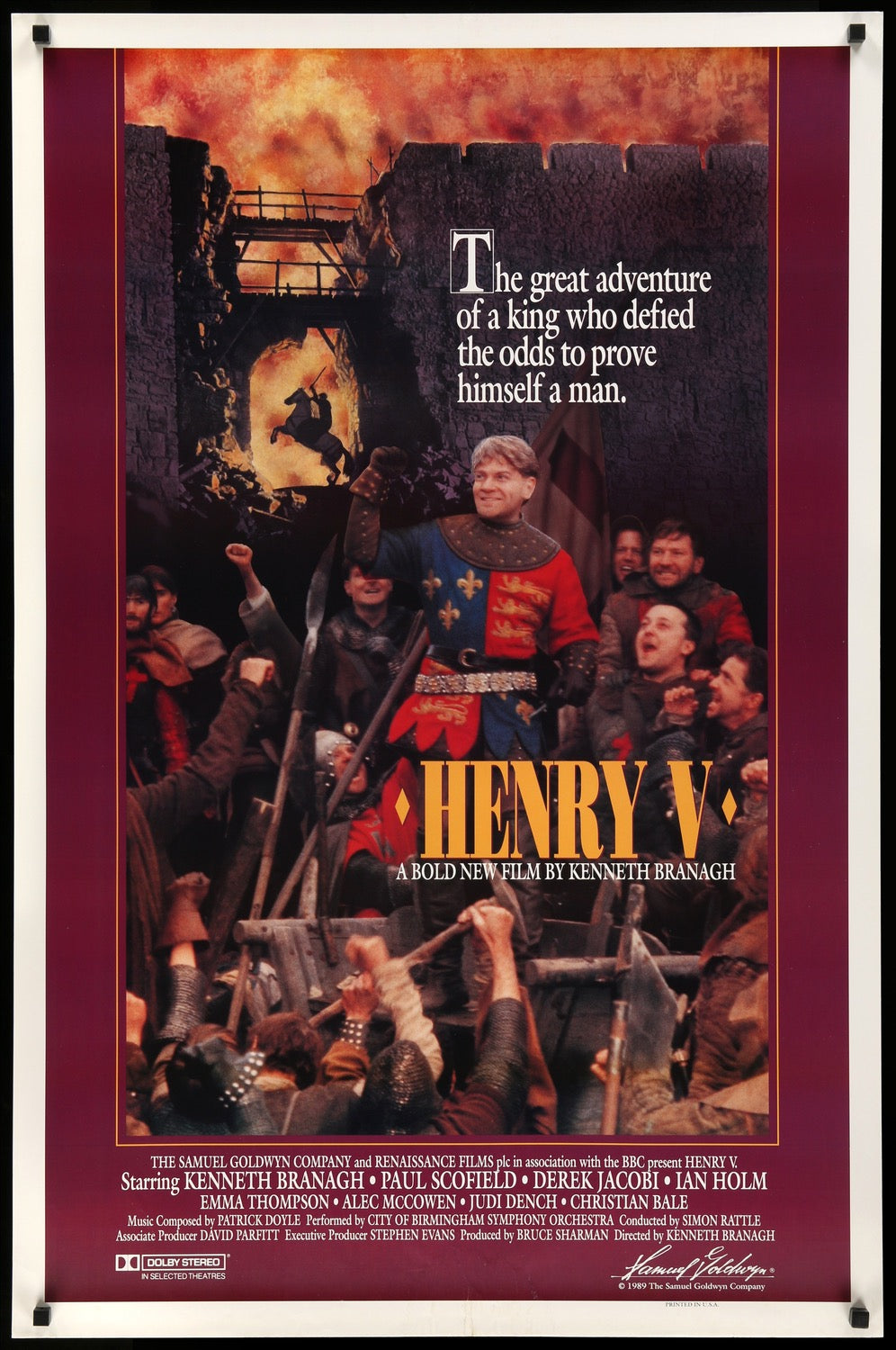Henry V (1989) original movie poster for sale at Originalfilmart