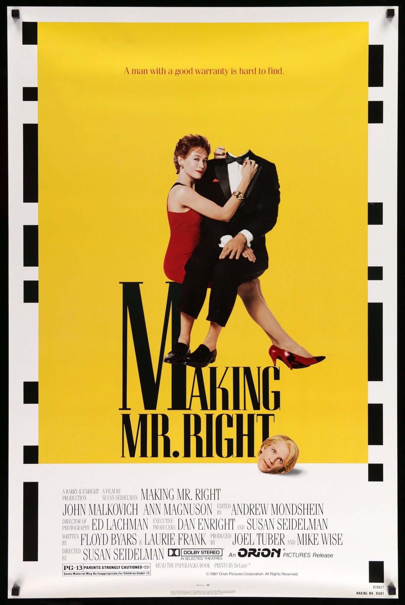 Making Mr. Right (1987) original movie poster for sale at Originalfilmart