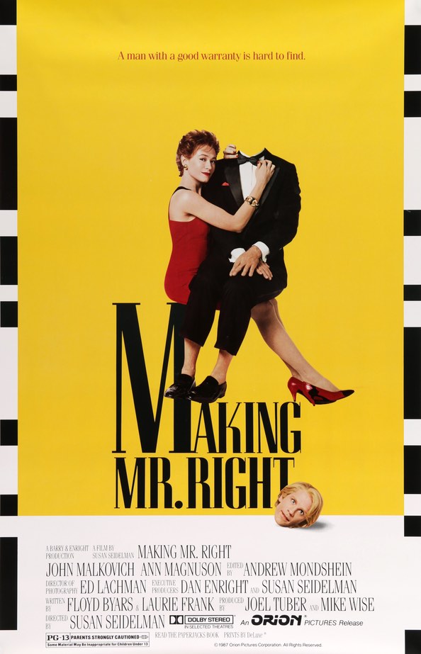 Making Mr. Right (1987) original movie poster for sale at Originalfilmart