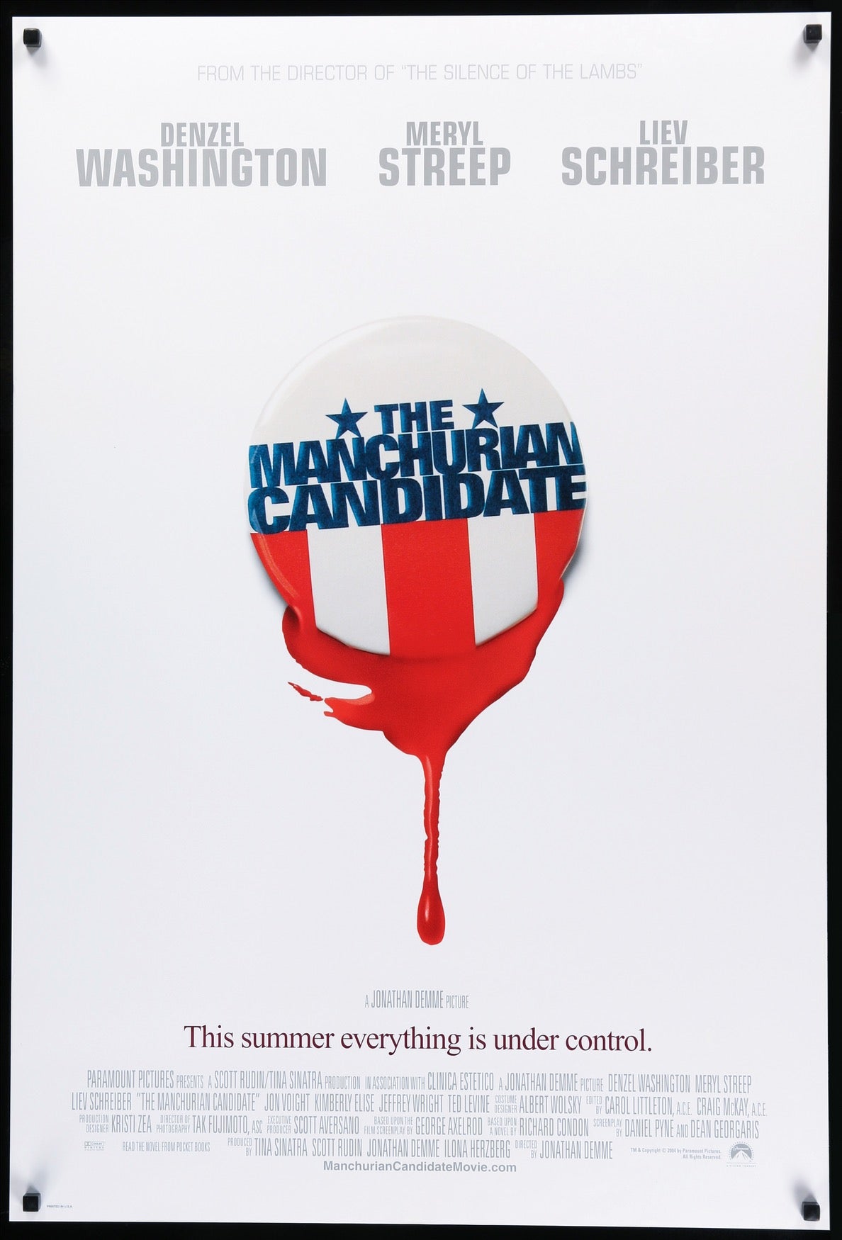 Manchurian Candidate (2004) original movie poster for sale at Originalfilmart
