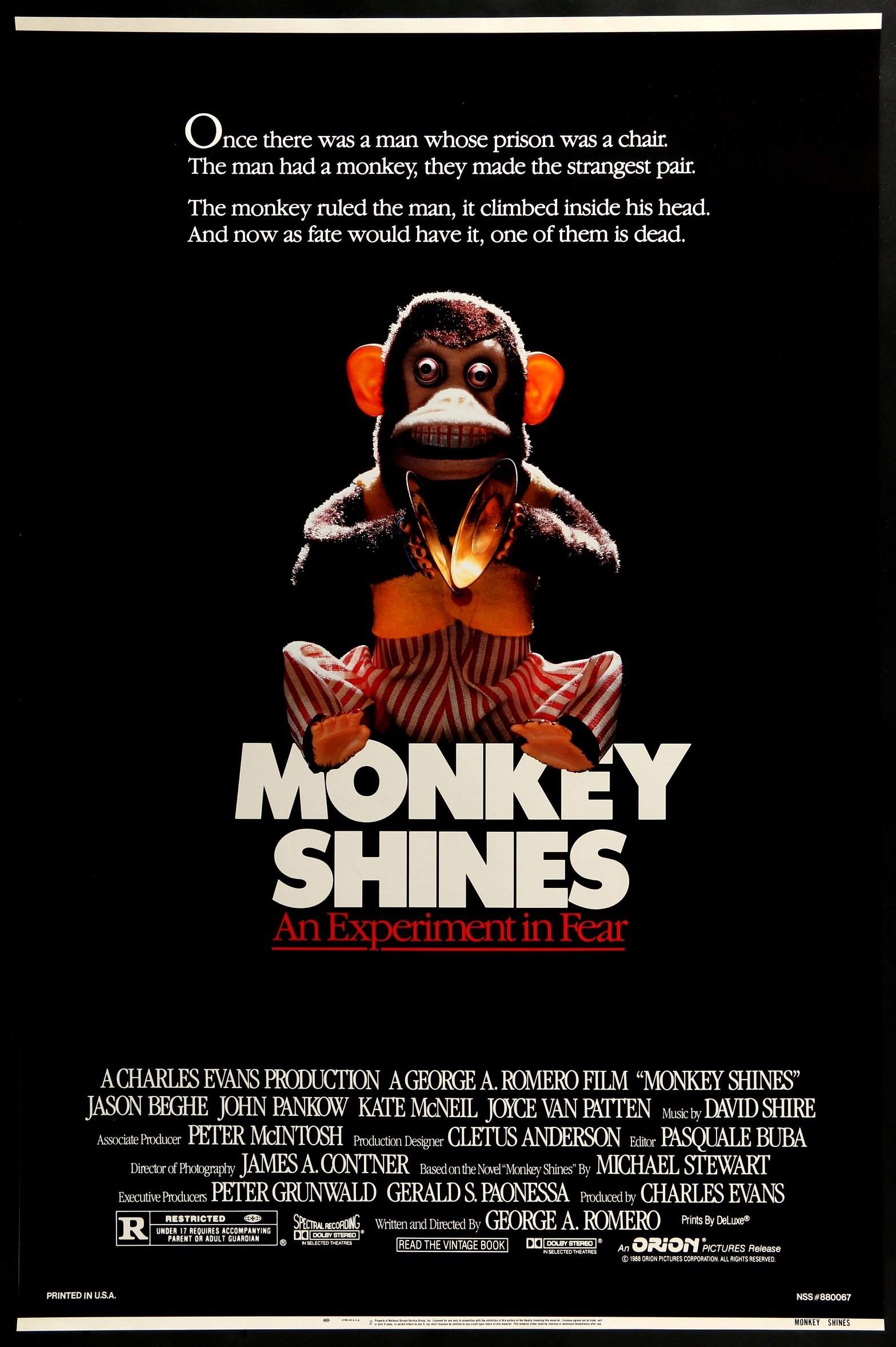 Monkey Shines (1988) original movie poster for sale at Originalfilmart