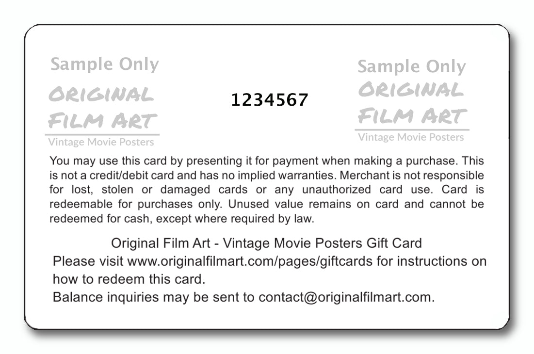 $75 Gift Card original movie poster for sale at Originalfilmart