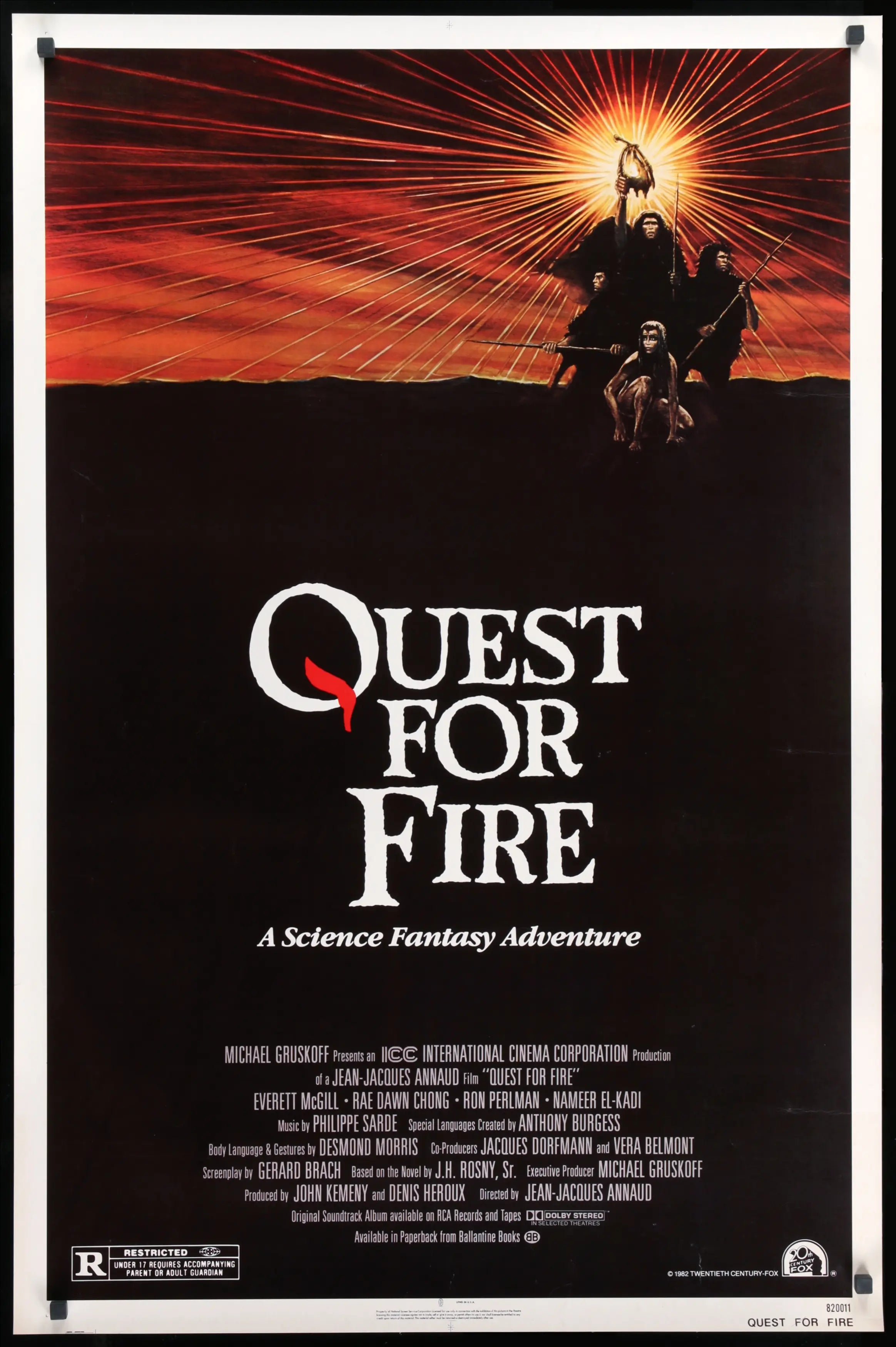 Quest for Fire (1981) original movie poster for sale at Originalfilmart