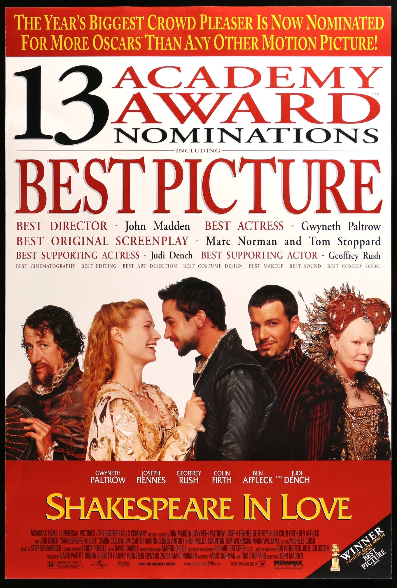 Shakespeare in Love (1998) original movie poster for sale at Originalfilmart