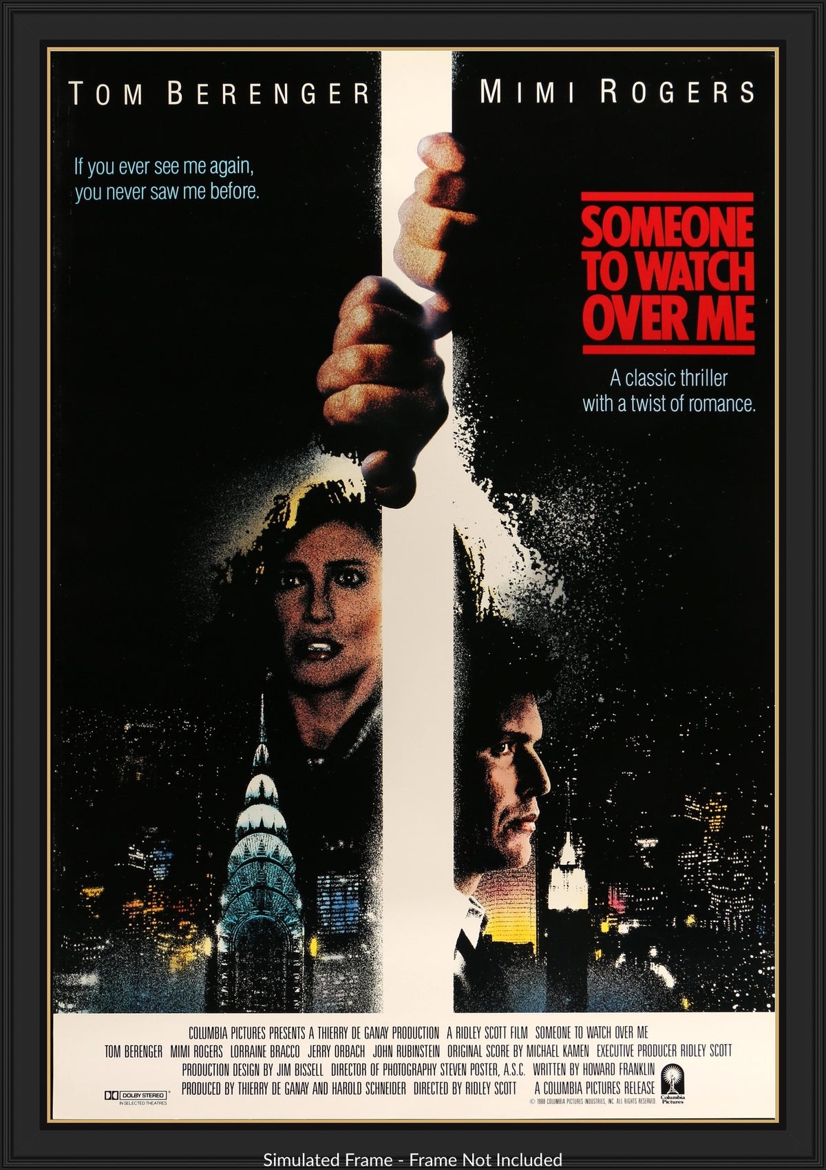 Someone to Watch Over Me (1987) original movie poster for sale at Originalfilmart