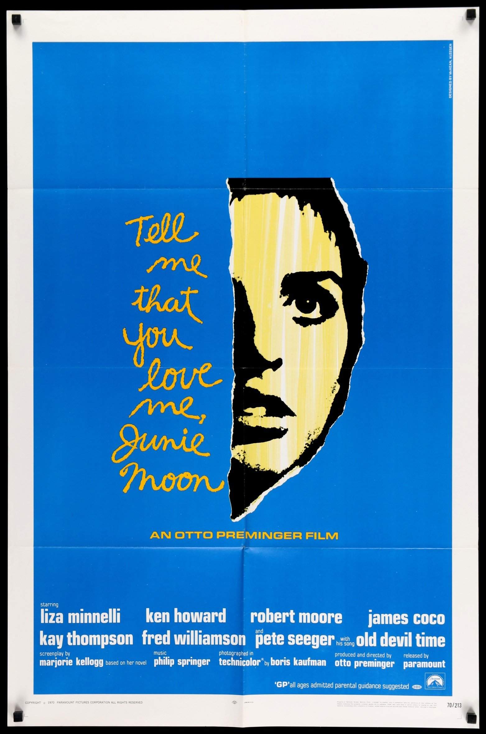 Tell Me That You Love Me, Junie Moon (1970) original movie poster for sale at Originalfilmart