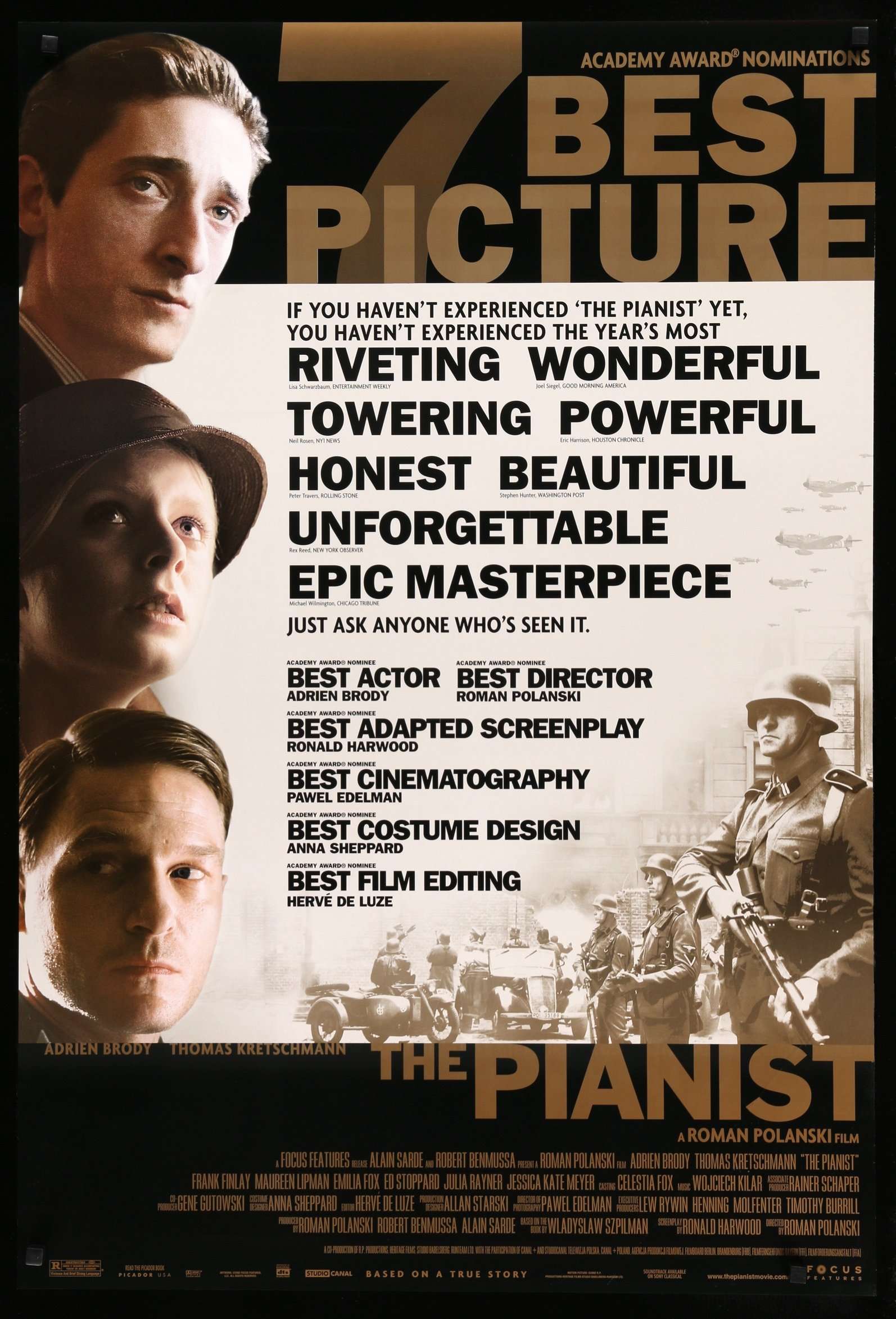 Pianist (2002) original movie poster for sale at Originalfilmart
