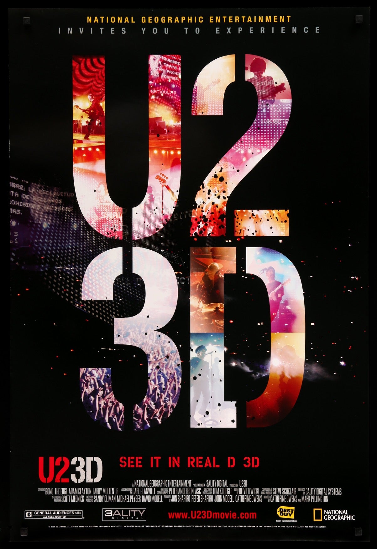 U2 3D (2007) original movie poster for sale at Originalfilmart