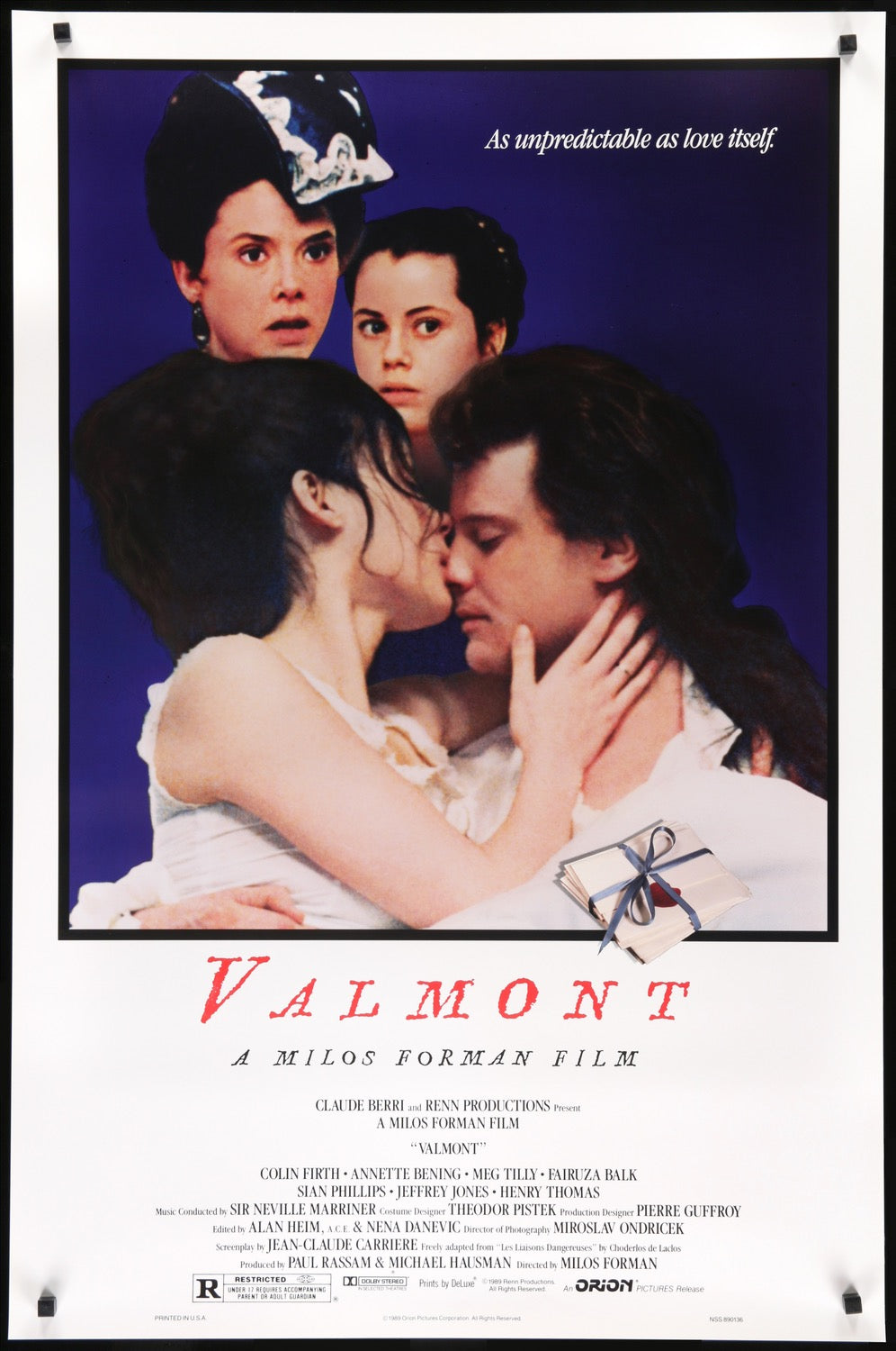 Valmont (1989) original movie poster for sale at Originalfilmart