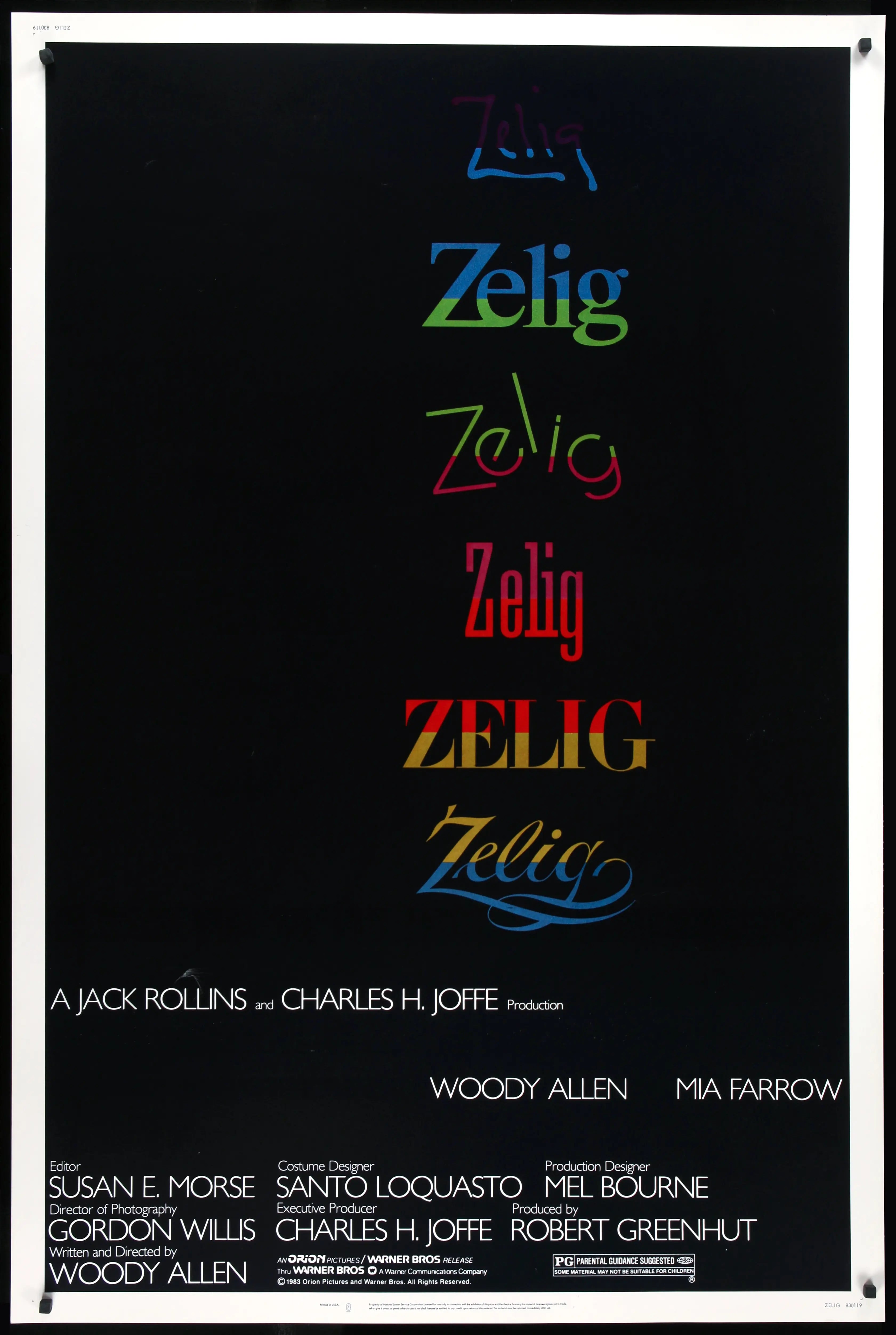 Zelig (1983) original movie poster for sale at Originalfilmart