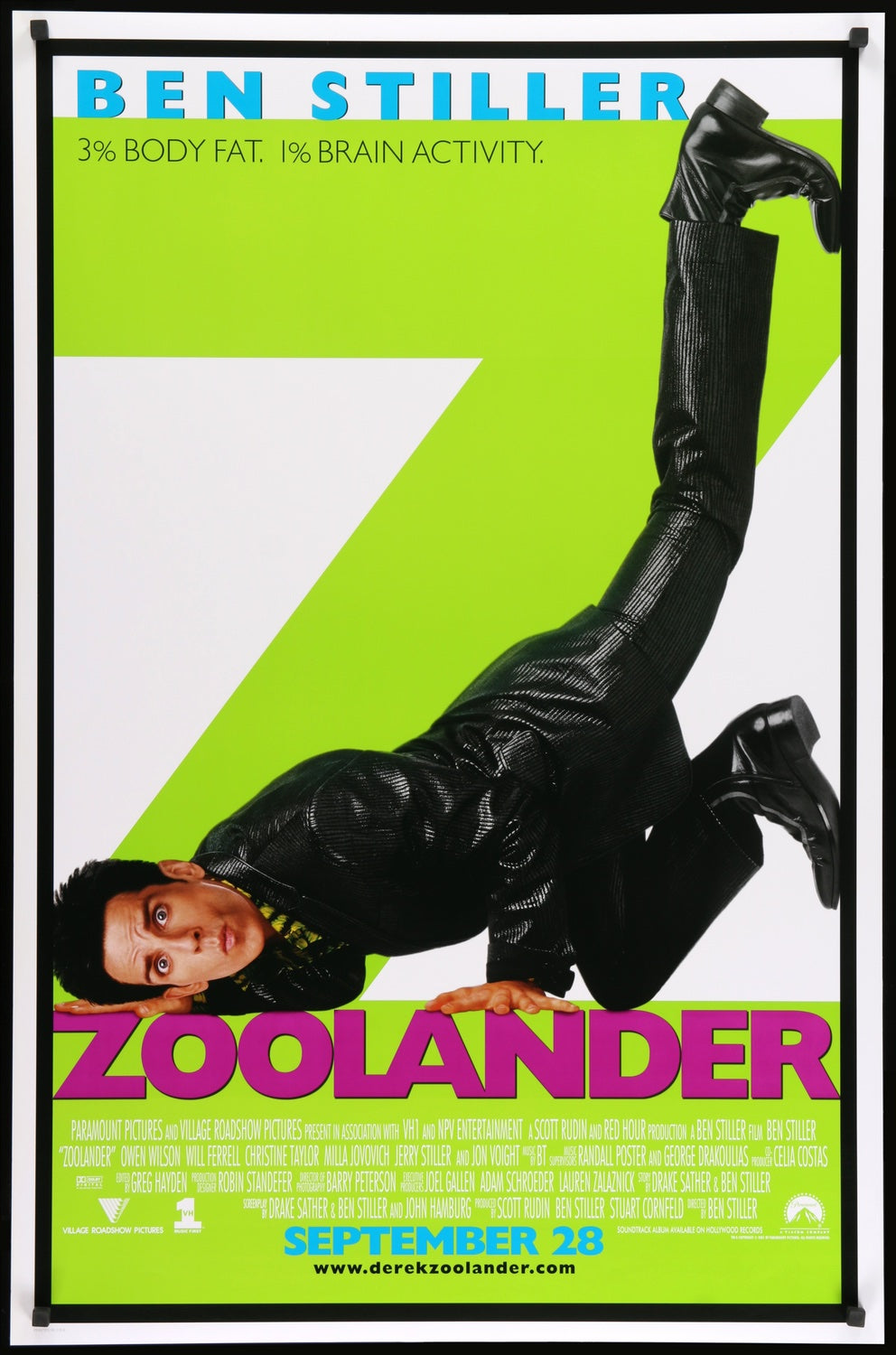 Zoolander (2001) original movie poster for sale at Originalfilmart
