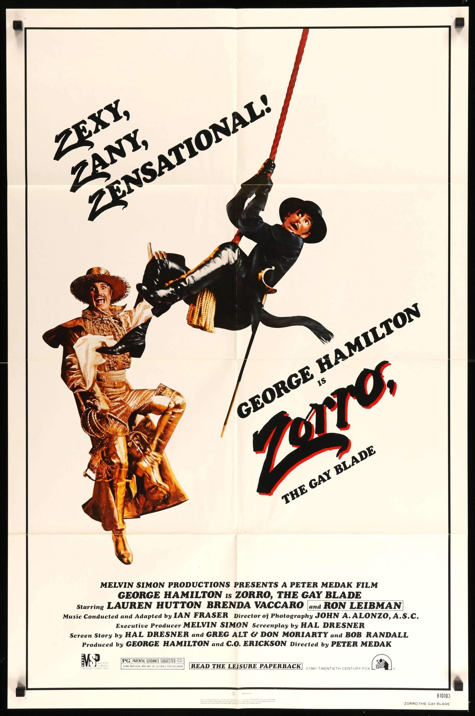 Zorro: The Gay Blade (1981) original movie poster for sale at Originalfilmart