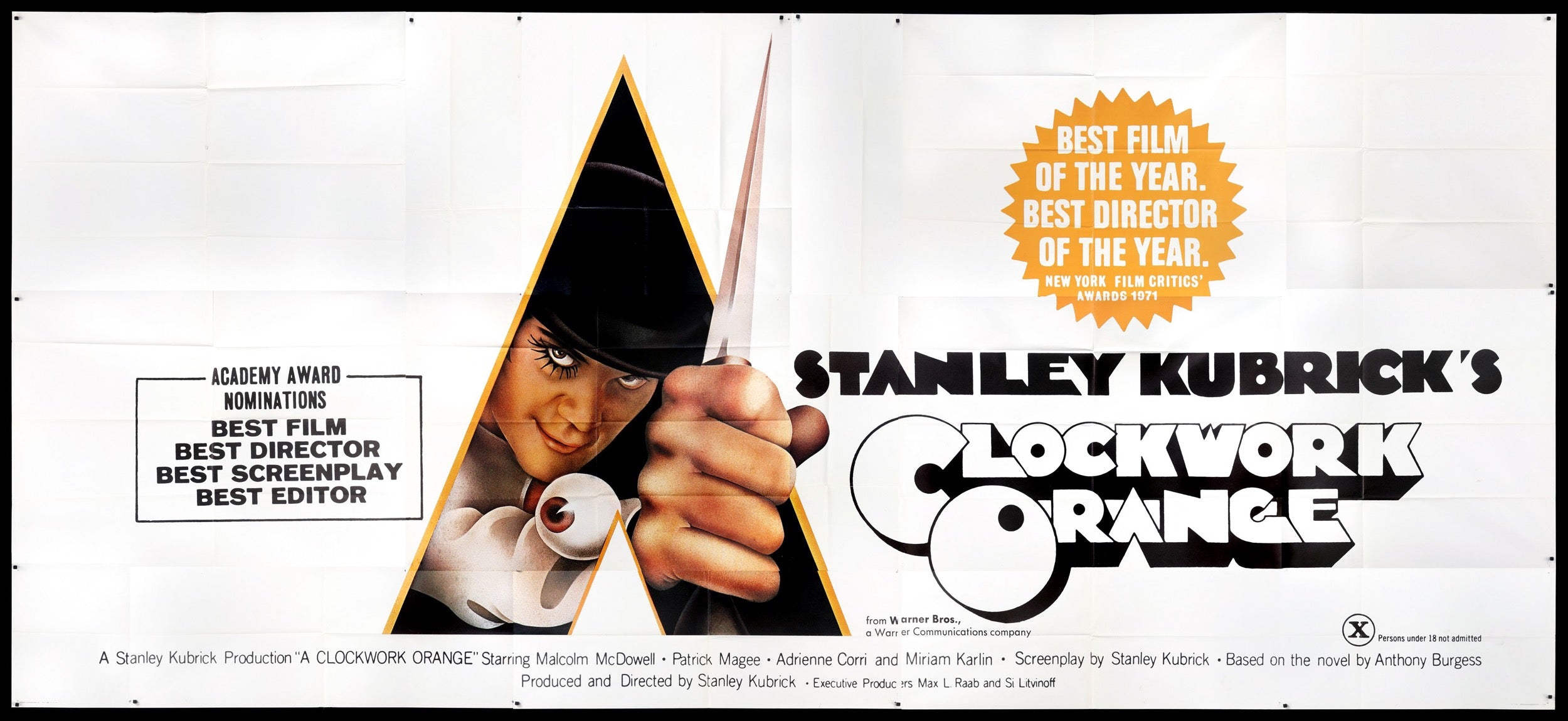 Clockwork Orange (1972) original movie poster for sale at Originalfilmart