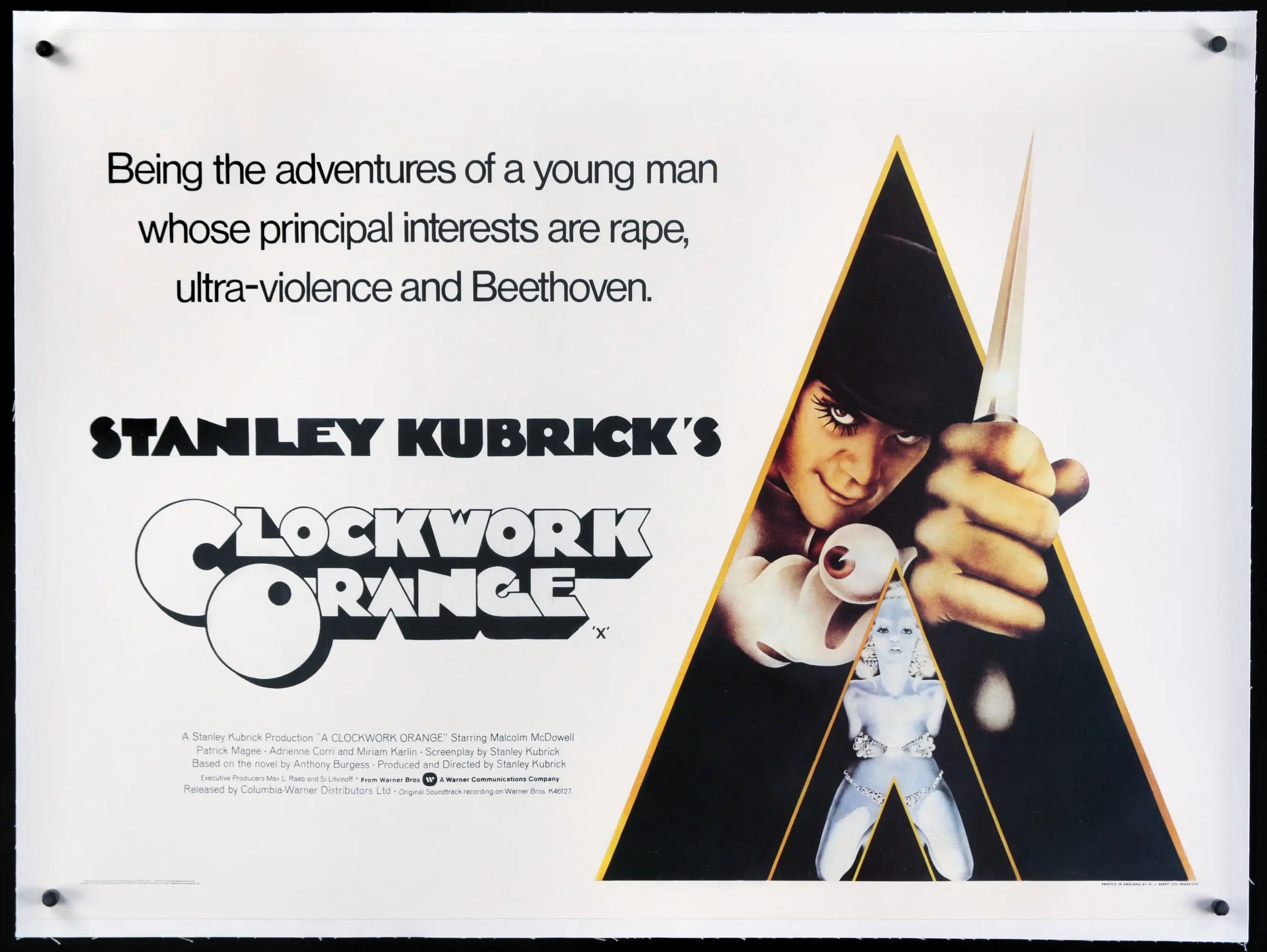 Clockwork Orange (1972) original movie poster for sale at Originalfilmart