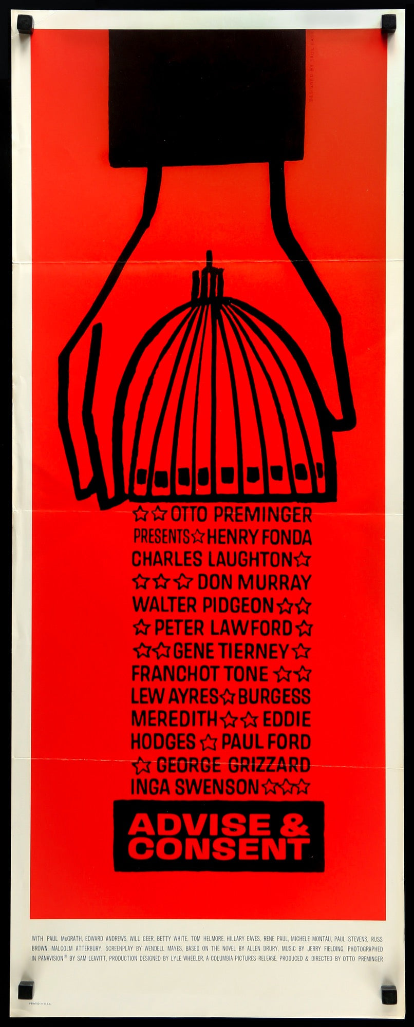 Advise and Consent (1962) original movie poster for sale at Originalfilmart