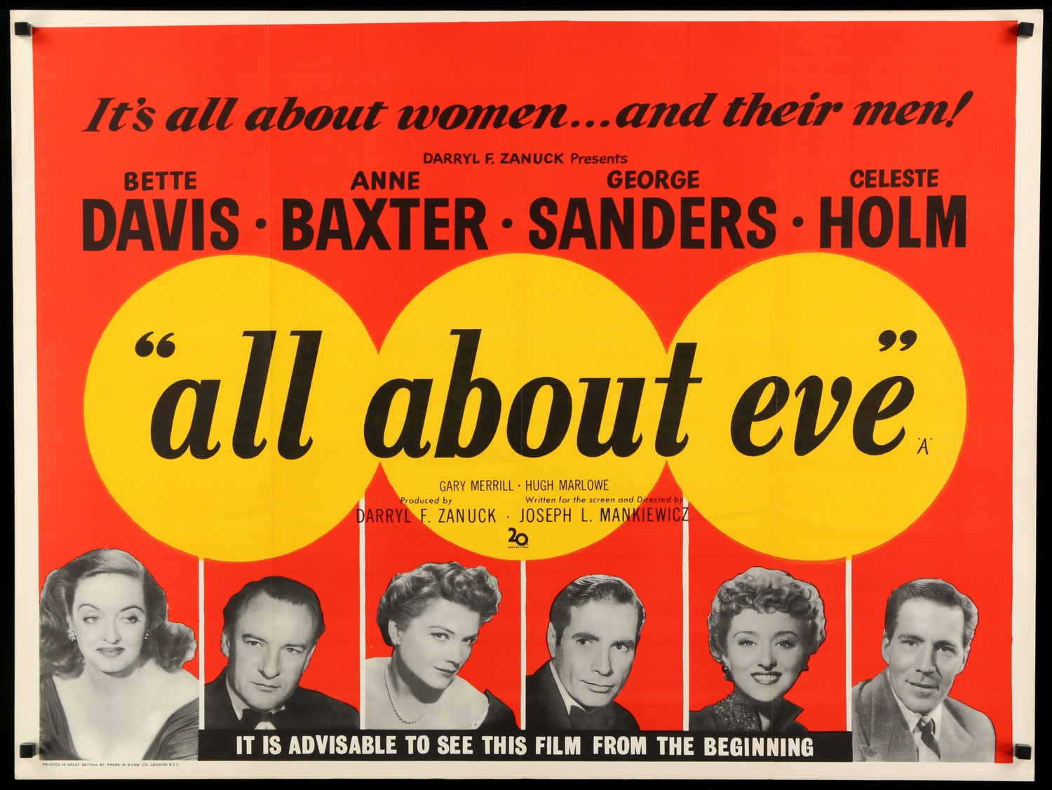 All About Eve (1950) original movie poster for sale at Originalfilmart