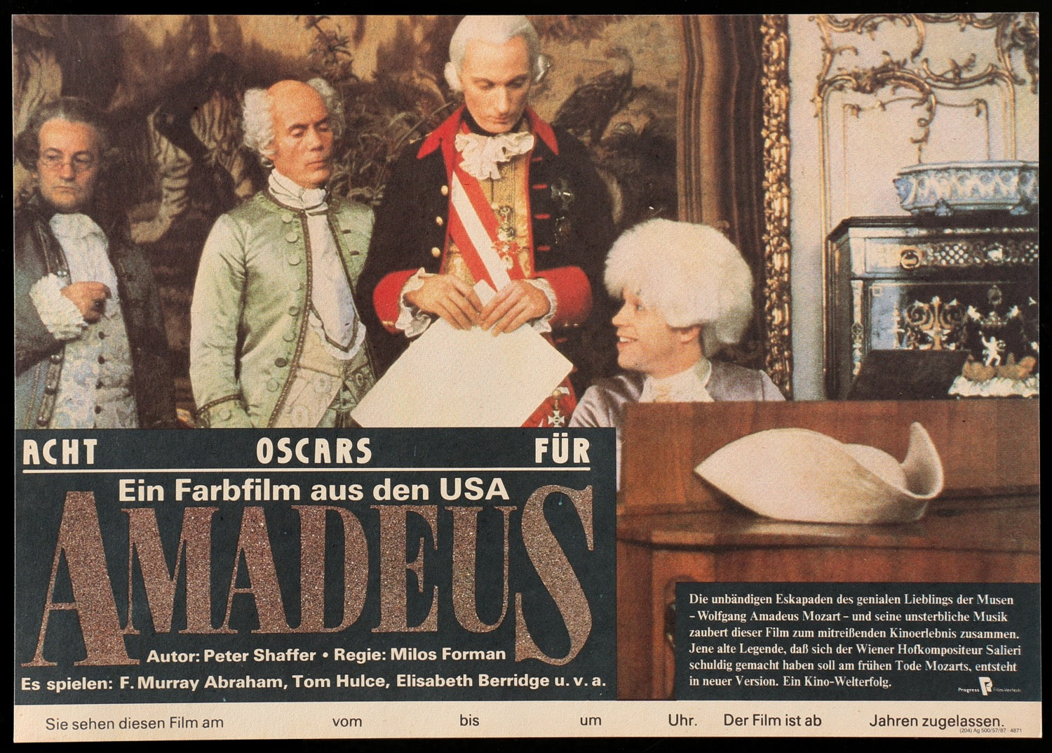 Amadeus (1984) original movie poster for sale at Originalfilmart