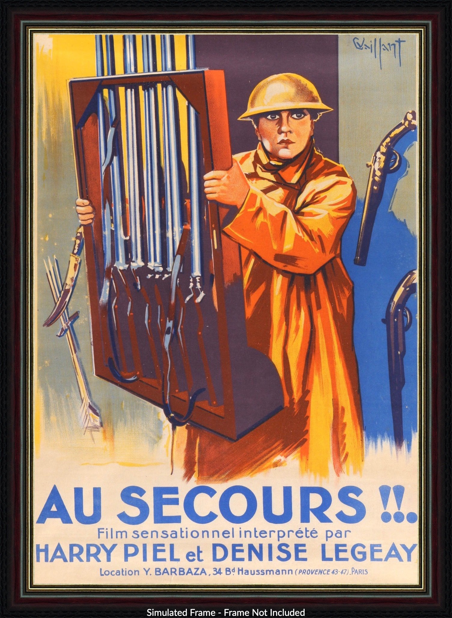 Au Secours (1925) original movie poster for sale at Originalfilmart