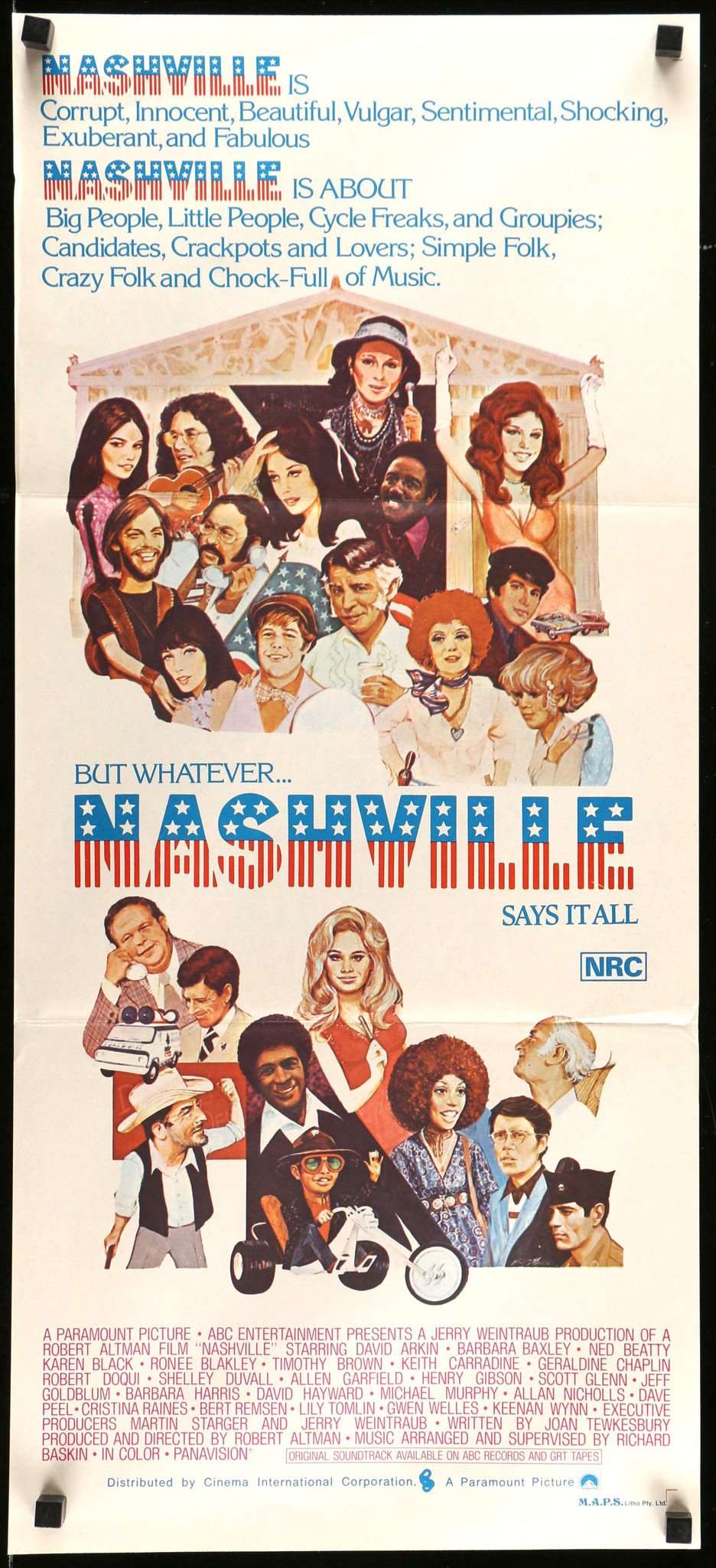 Nashville (1975) original movie poster for sale at Originalfilmart