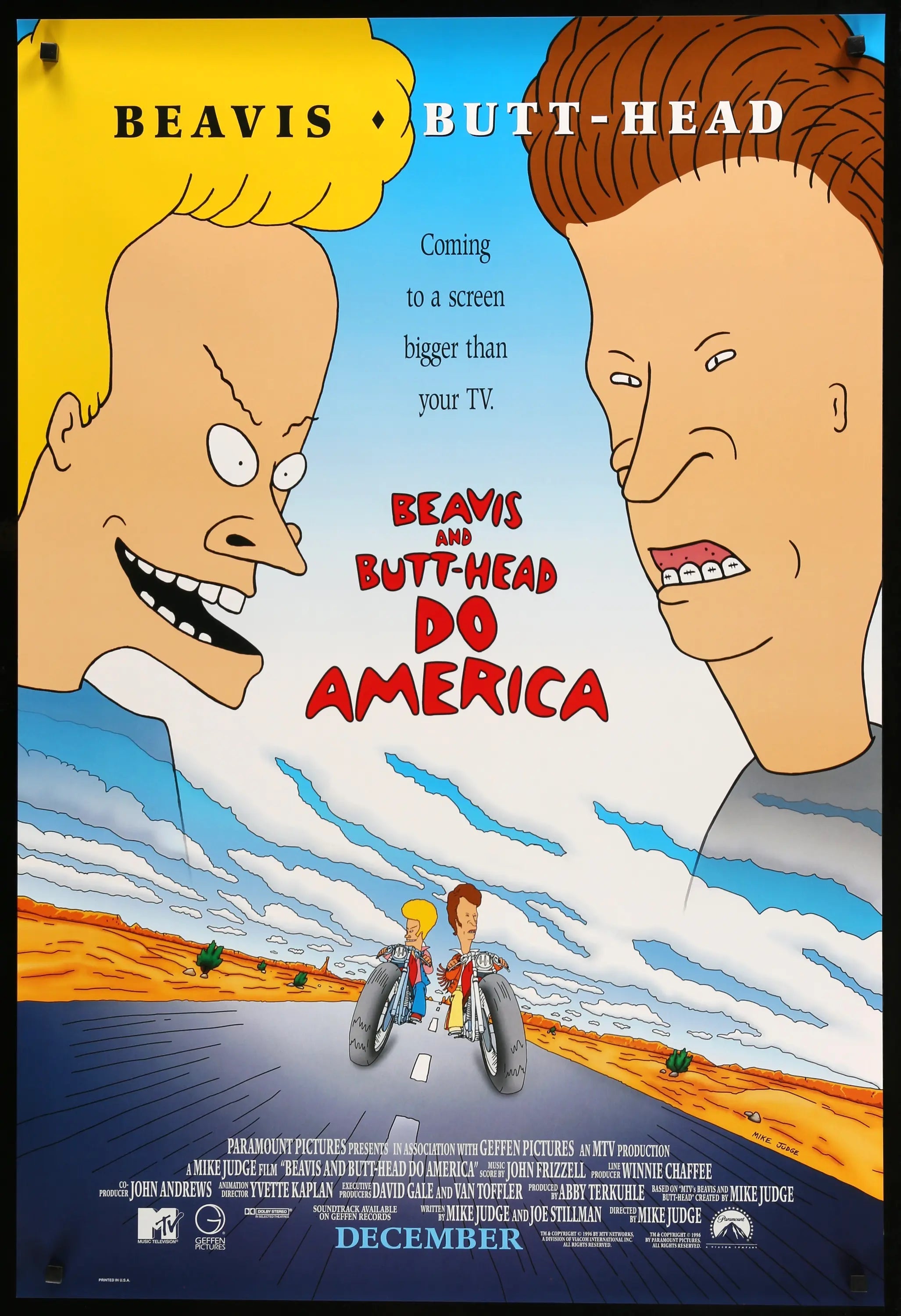 Beavis and Butt-Head Do America (1996) original movie poster for sale at Originalfilmart