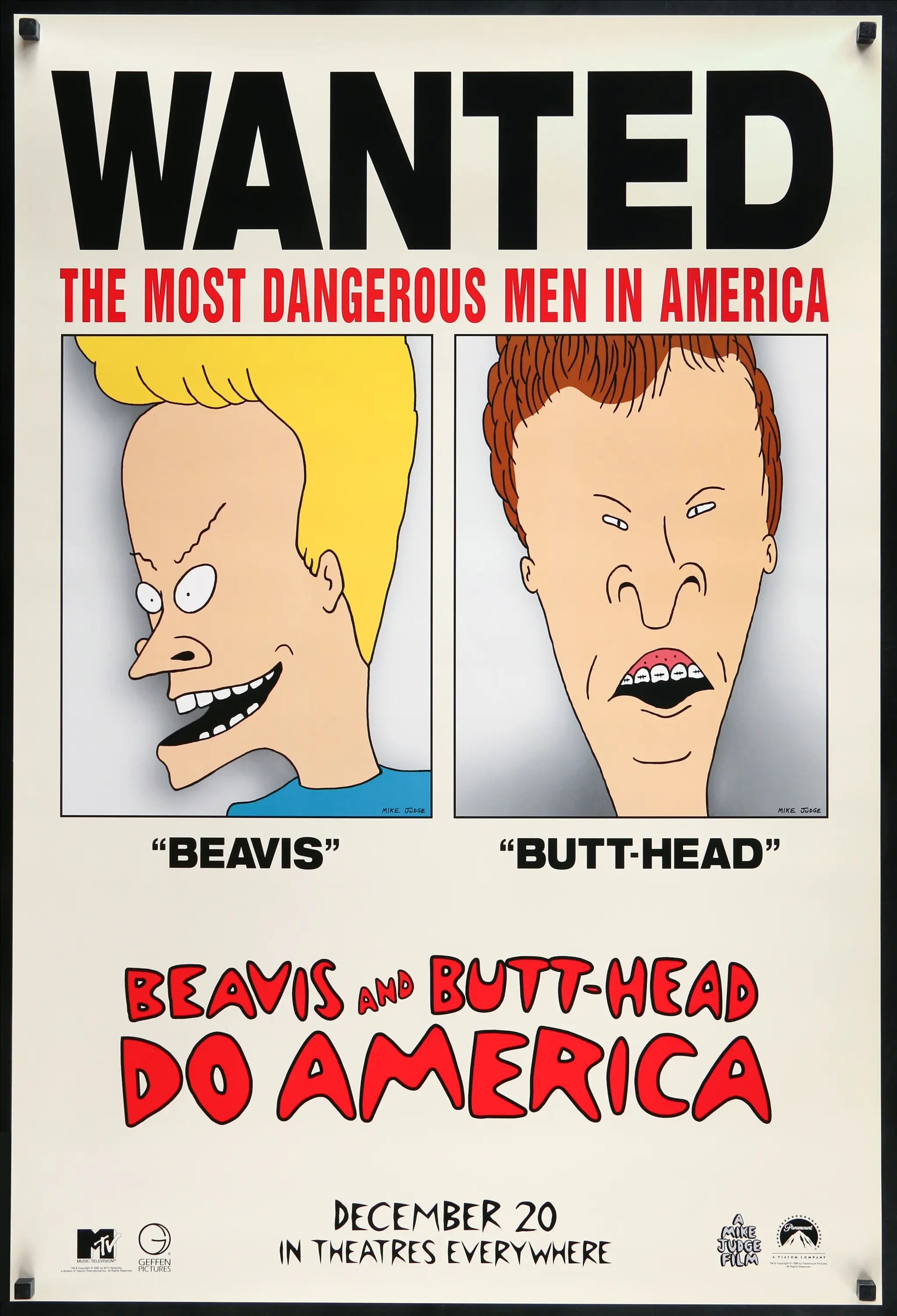 Beavis and Butt-Head Do America (1996) original movie poster for sale at Originalfilmart
