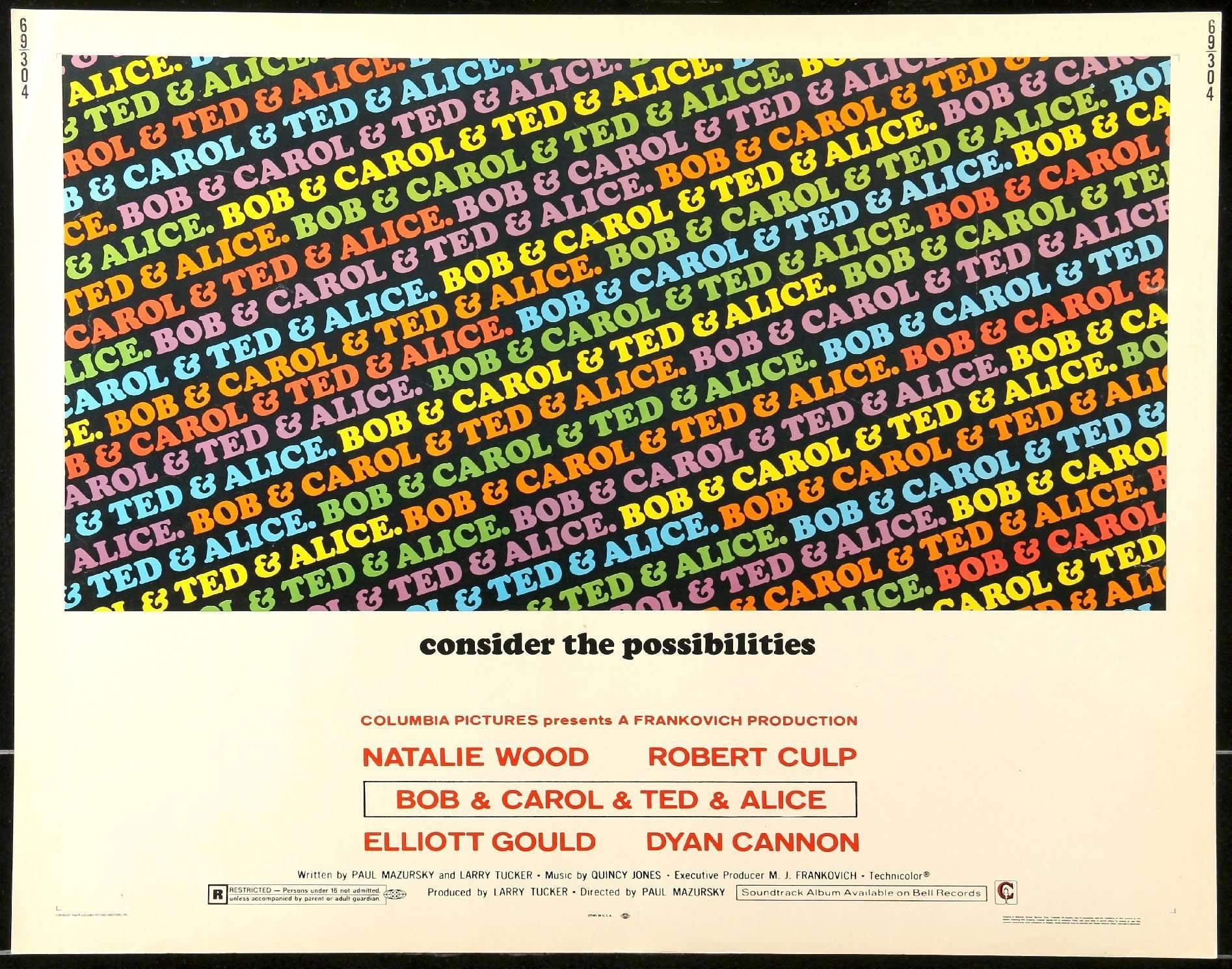 Bob and Carol and Ted and Alice (1969) original movie poster for sale at Originalfilmart