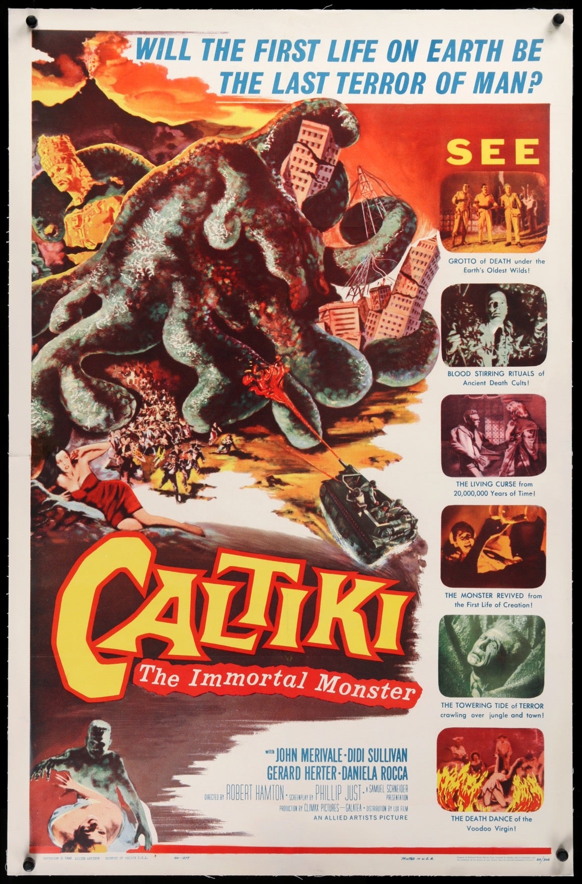 Caltiki, The Immortal Monster (1959) original movie poster for sale at Originalfilmart