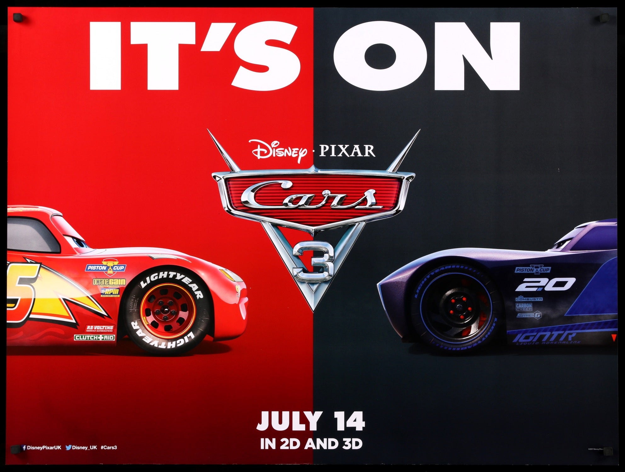Cars 3 (2017) original movie poster for sale at Originalfilmart
